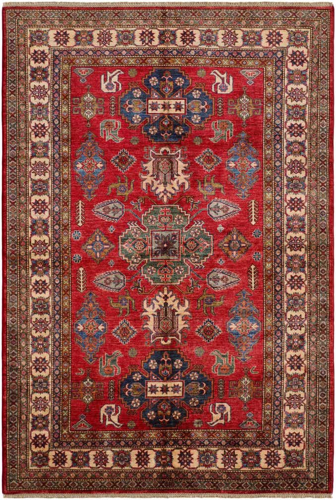 5' 6 x 8' Hand Knotted Kazak Rug