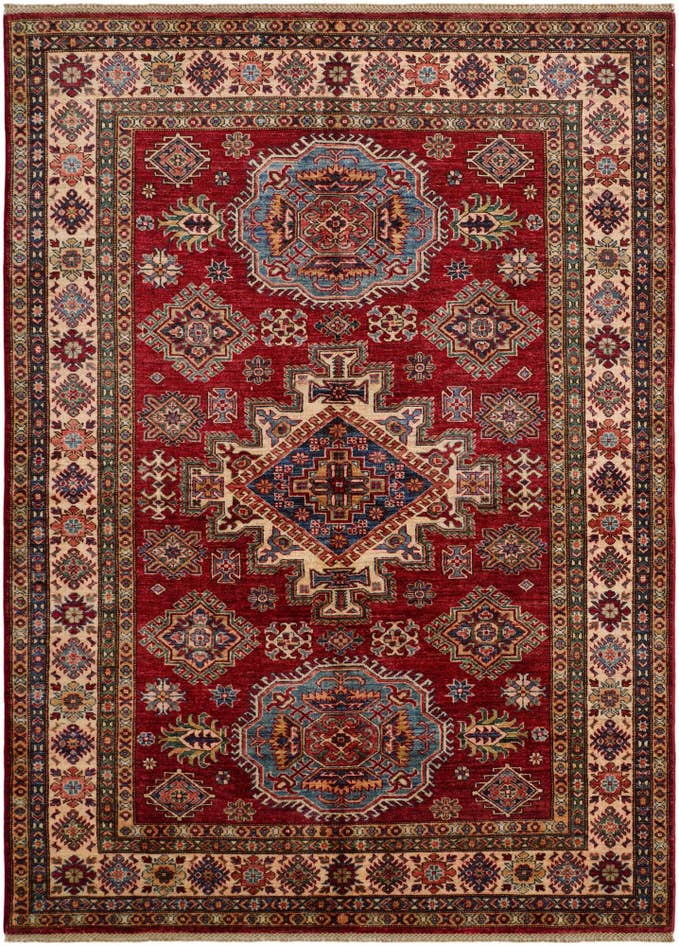 Detail image of 180cm x 245cm anudado a mano Kazak Alfombra