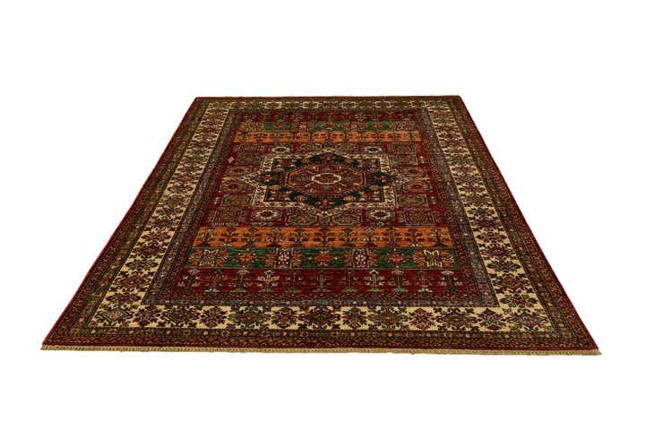 5' 7 x 7' 9 Hand Knotted Kazak Rug