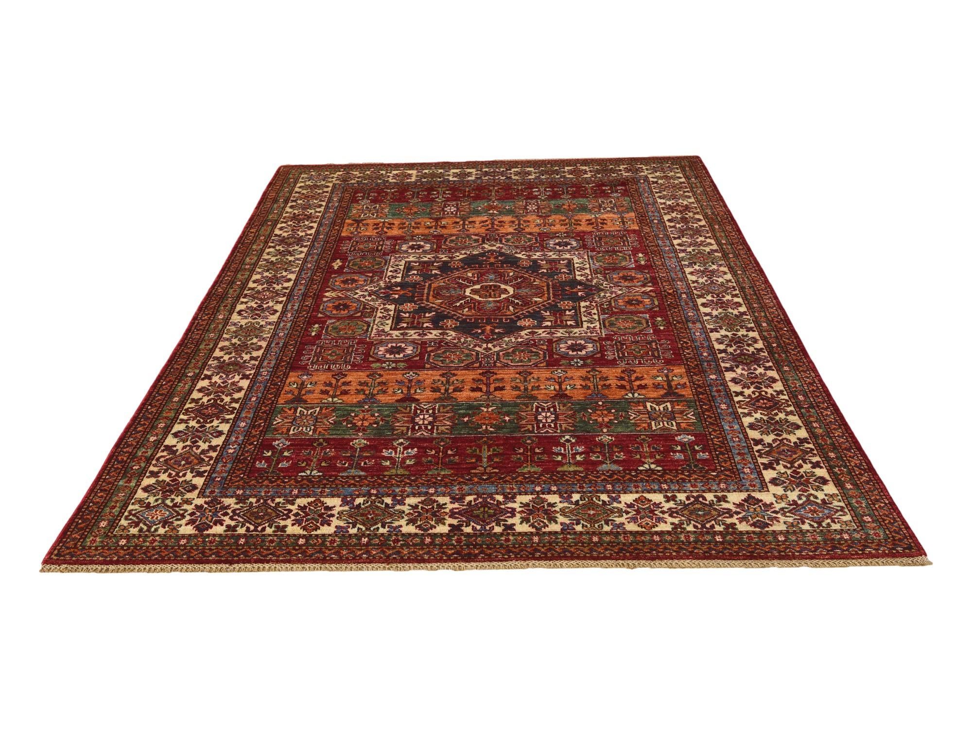 5' 7 x 7' 9 Hand Knotted Kazak Rug
