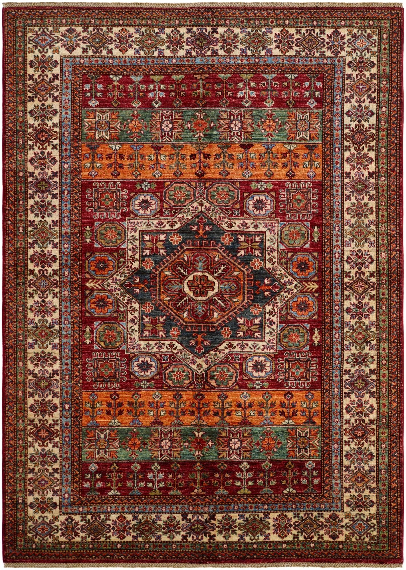 5' 7 x 7' 9 Hand Knotted Kazak Rug