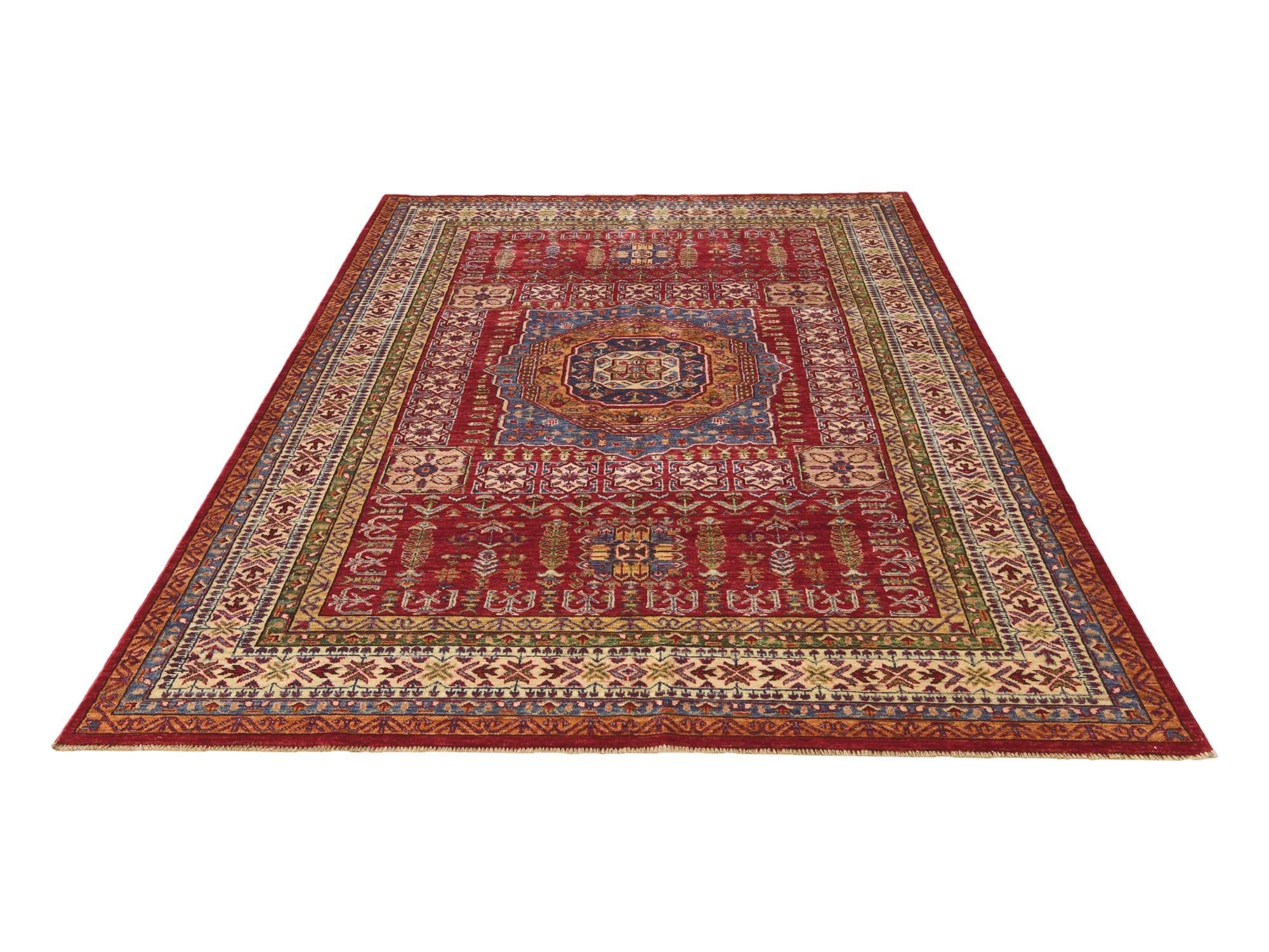 5' 7 x 7' 11 Hand Knotted Kazak Rug