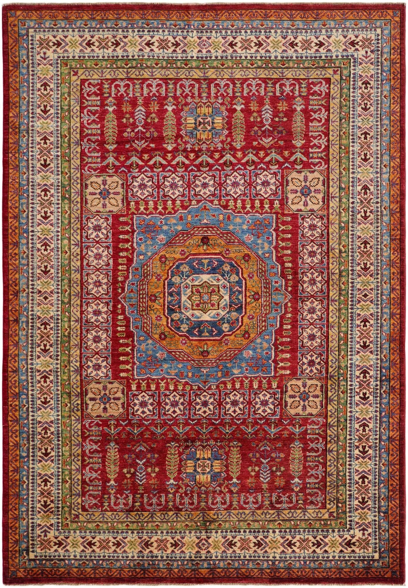 5' 7 x 7' 11 Hand Knotted Kazak Rug