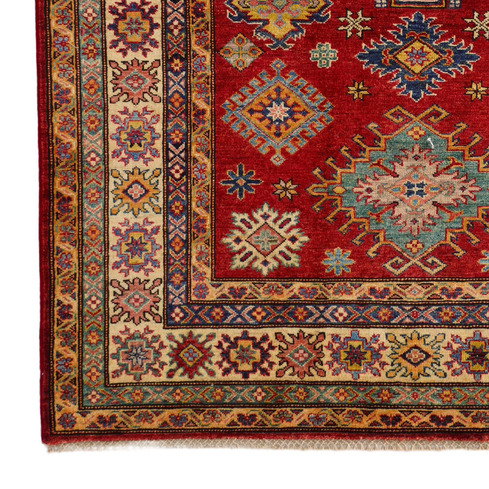 4' 11 x 6' 8 Hand Knotted Kazak Rug