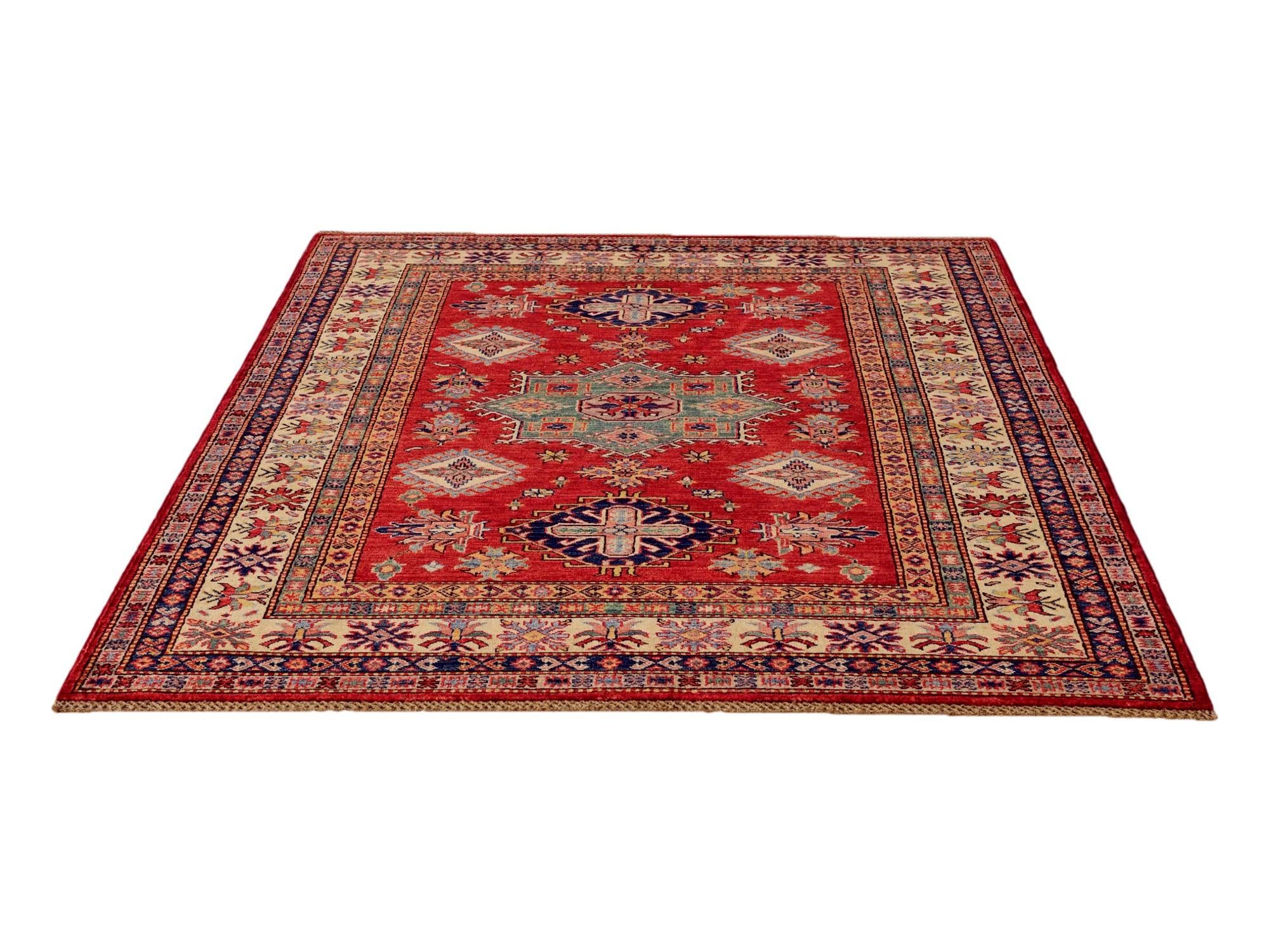 5' 1 x 6' 7 Hand Knotted Kazak Rug