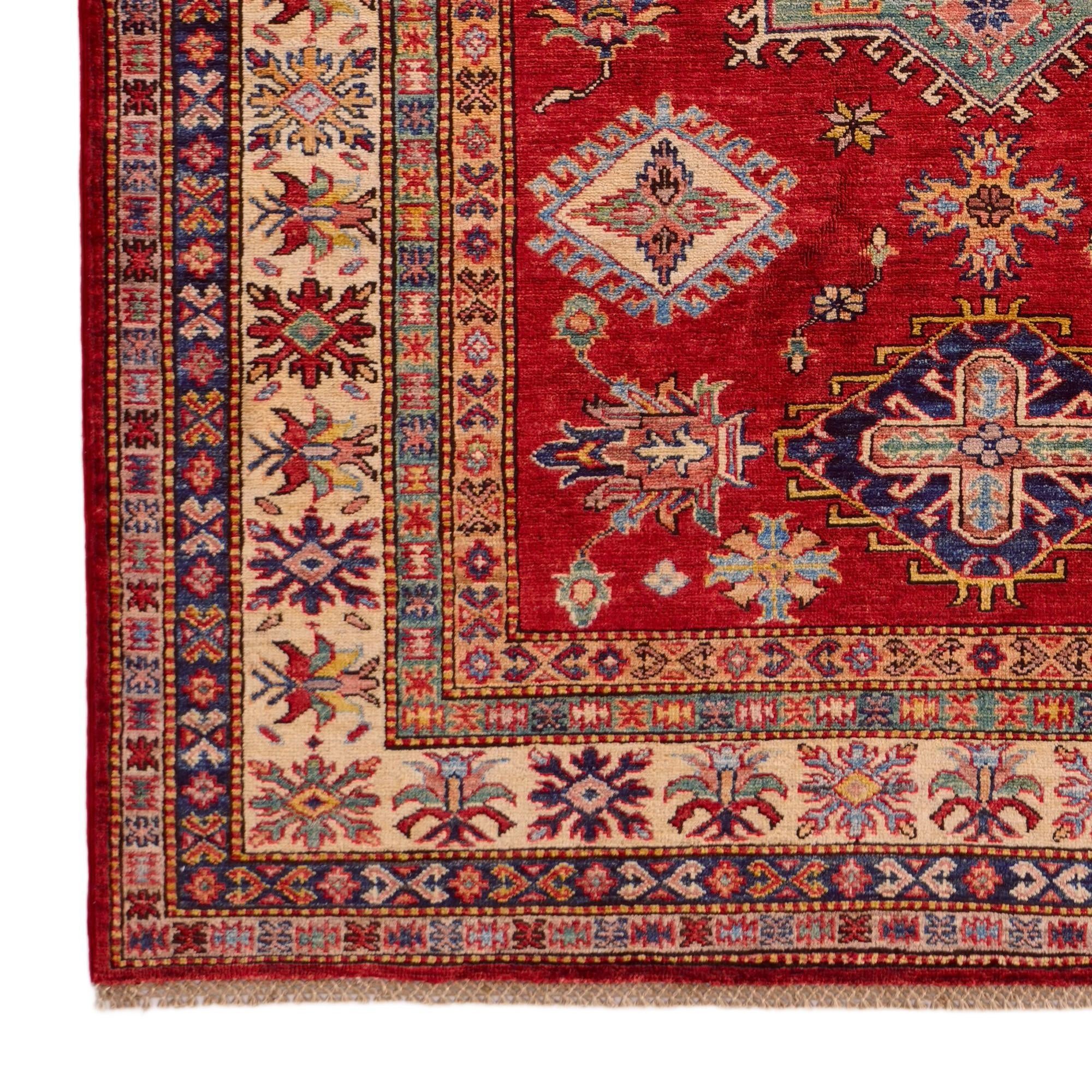 5' 1 x 6' 7 Hand Knotted Kazak Rug