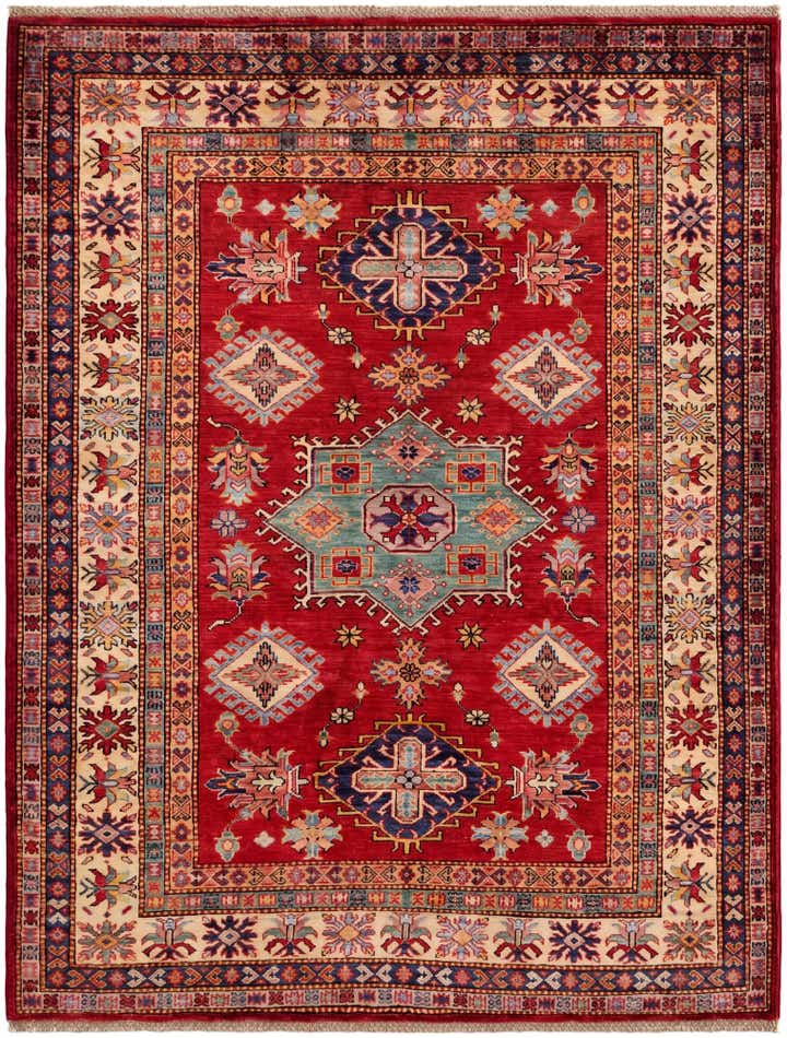5' 1 x 6' 7 Hand Knotted Kazak Rug