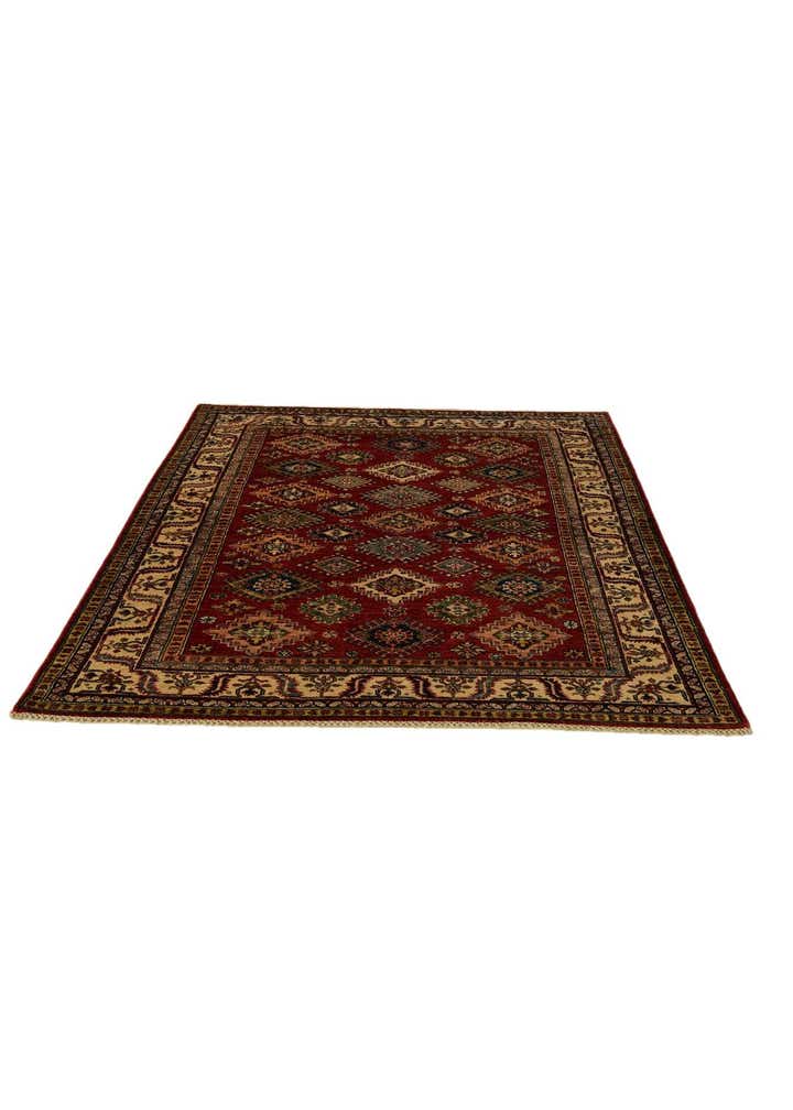 5' x 6' 8 Hand Knotted Kazak Rug