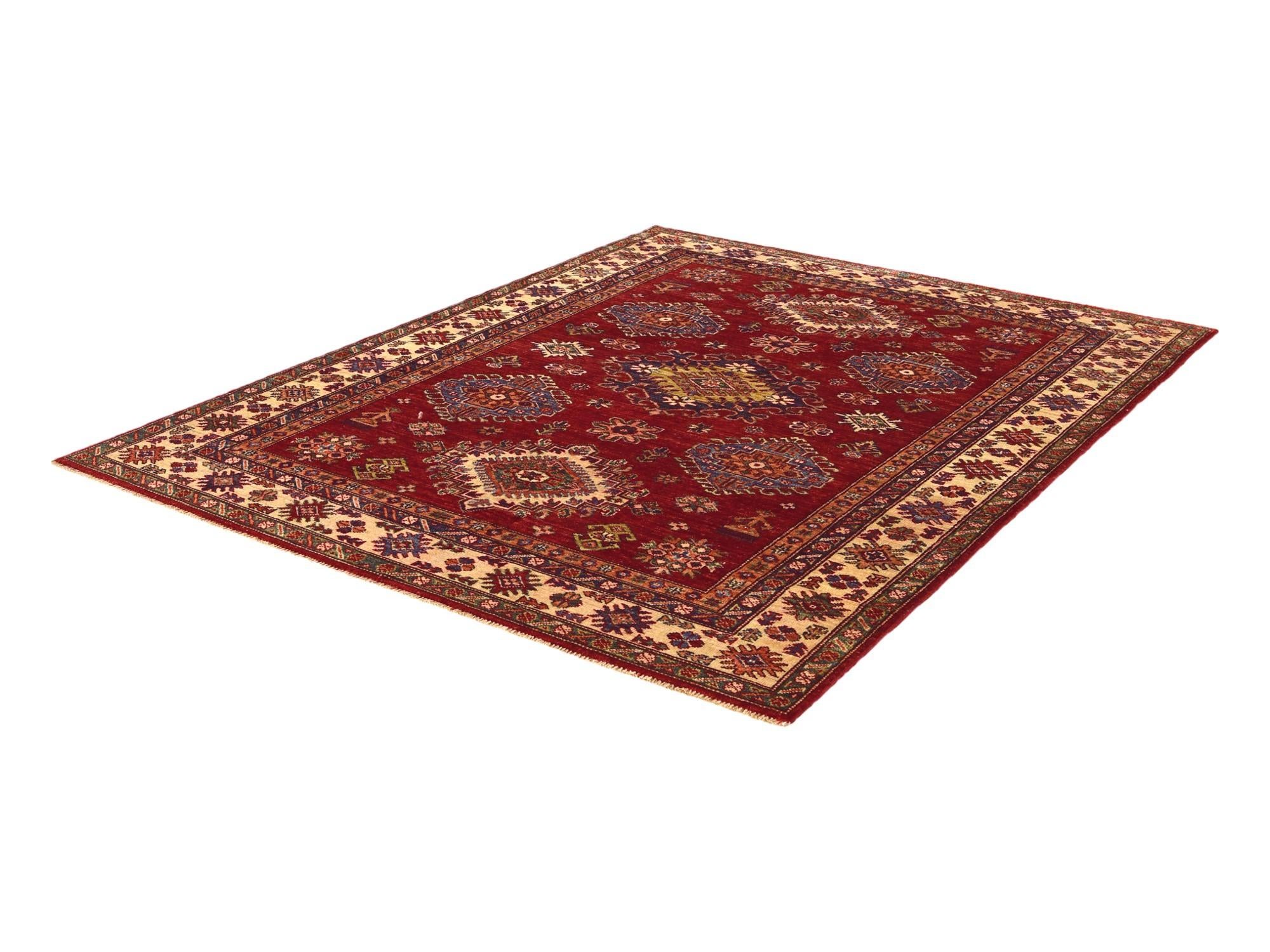 4' 11 x 6' 5 Hand Knotted Kazak Rug