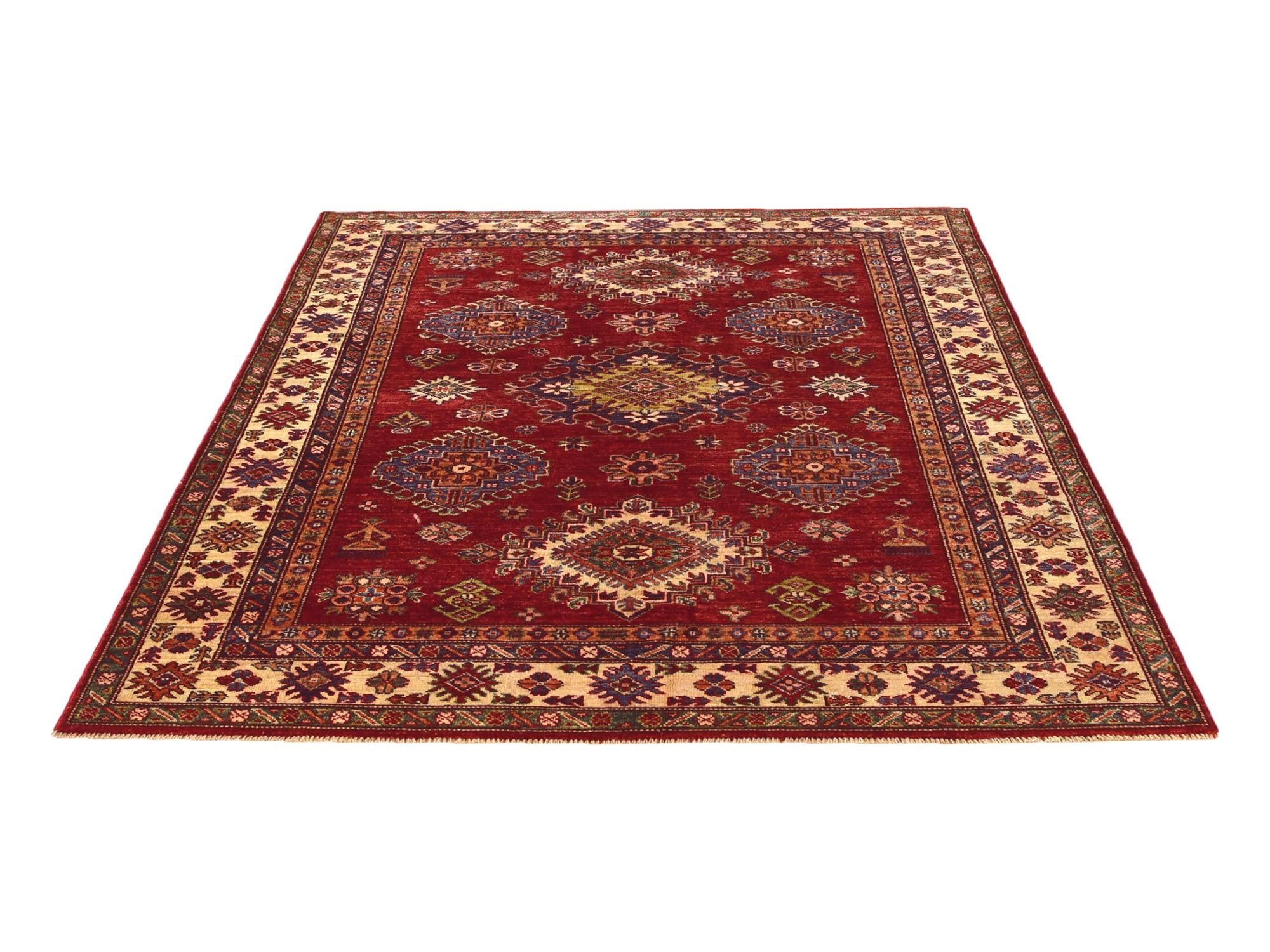 4' 11 x 6' 5 Hand Knotted Kazak Rug