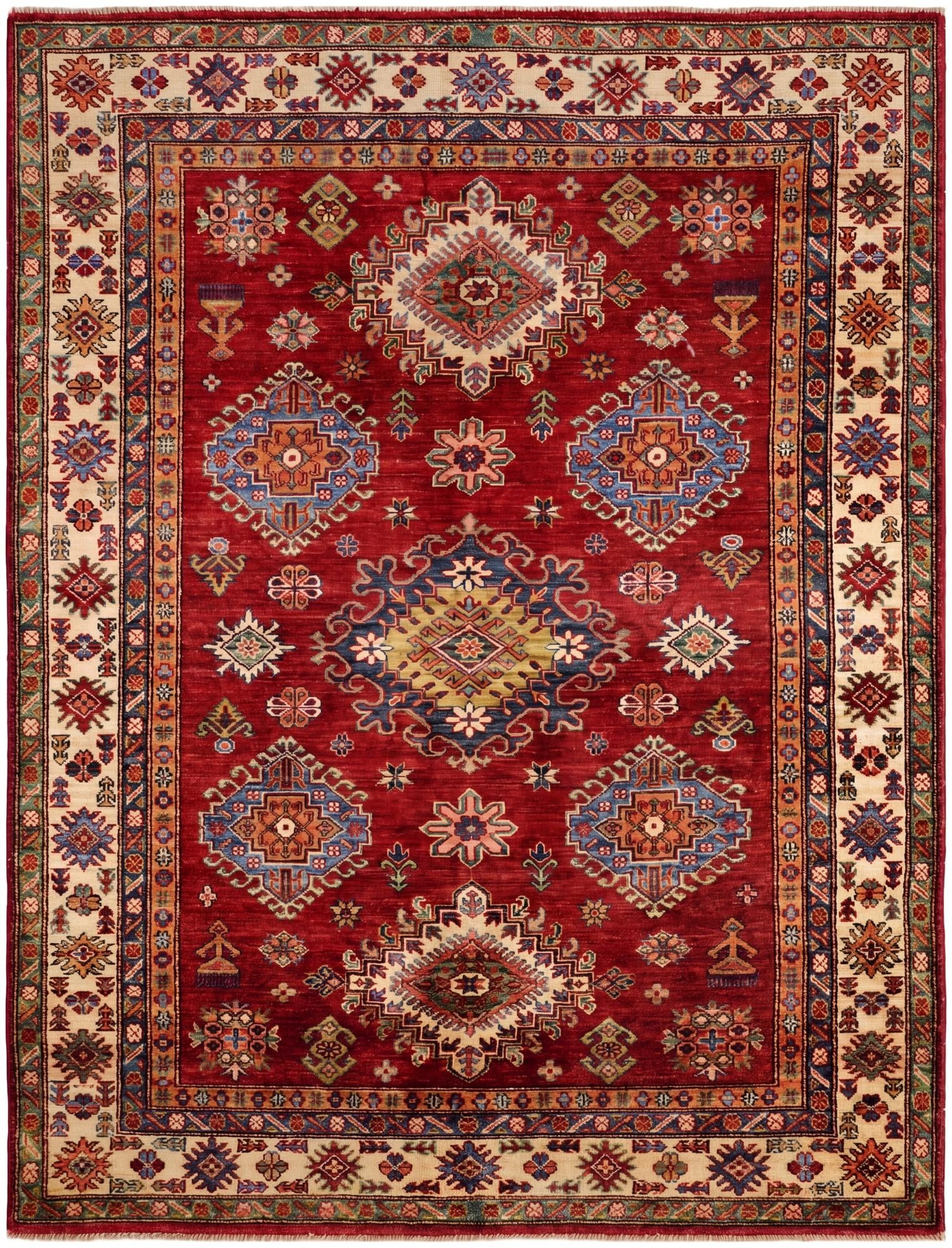 4' 11 x 6' 5 Hand Knotted Kazak Rug