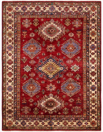 4' 11 x 6' 5 Hand Knotted Kazak Rug