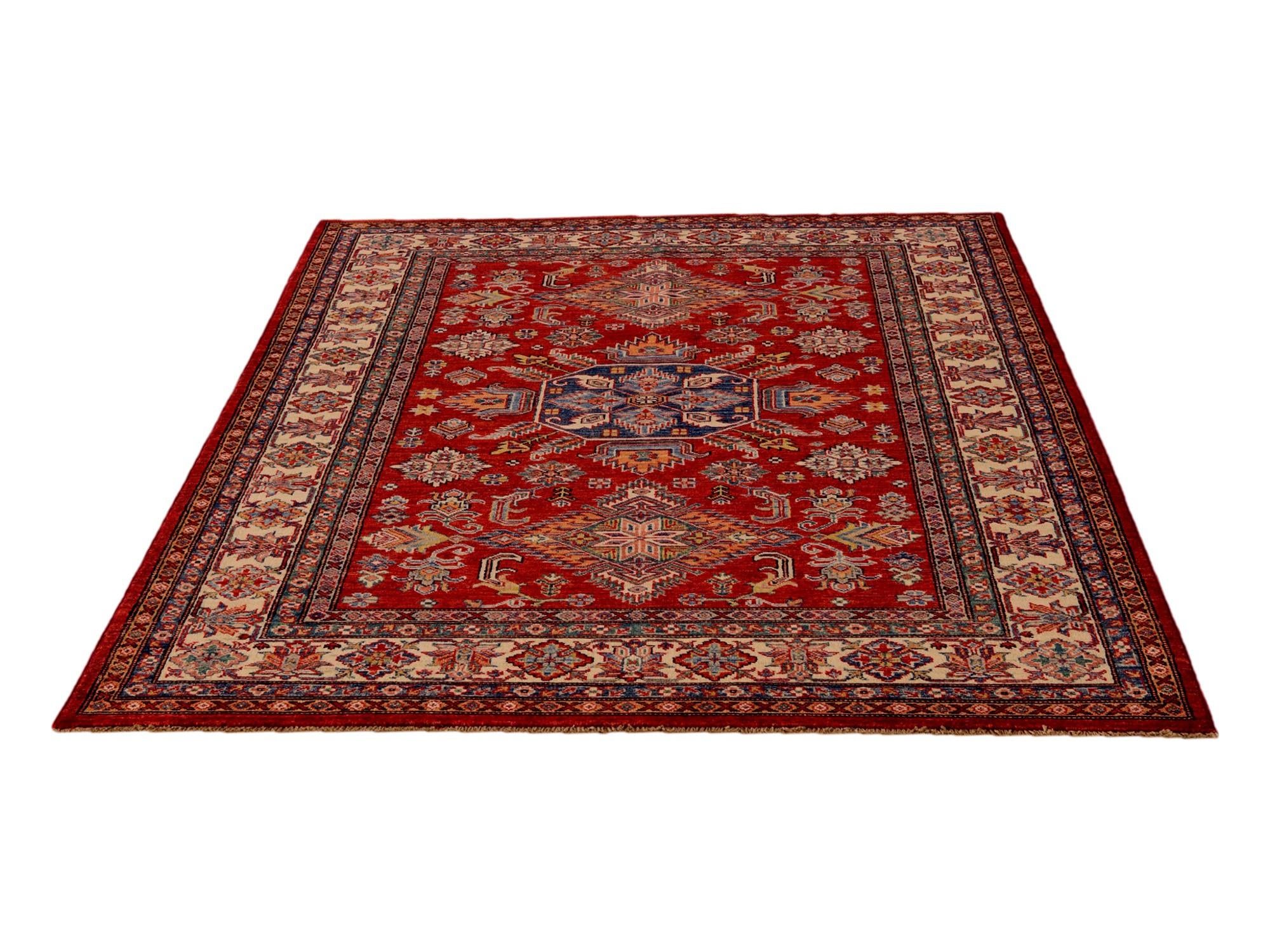 5' x 6' 8 Hand Knotted Kazak Rug