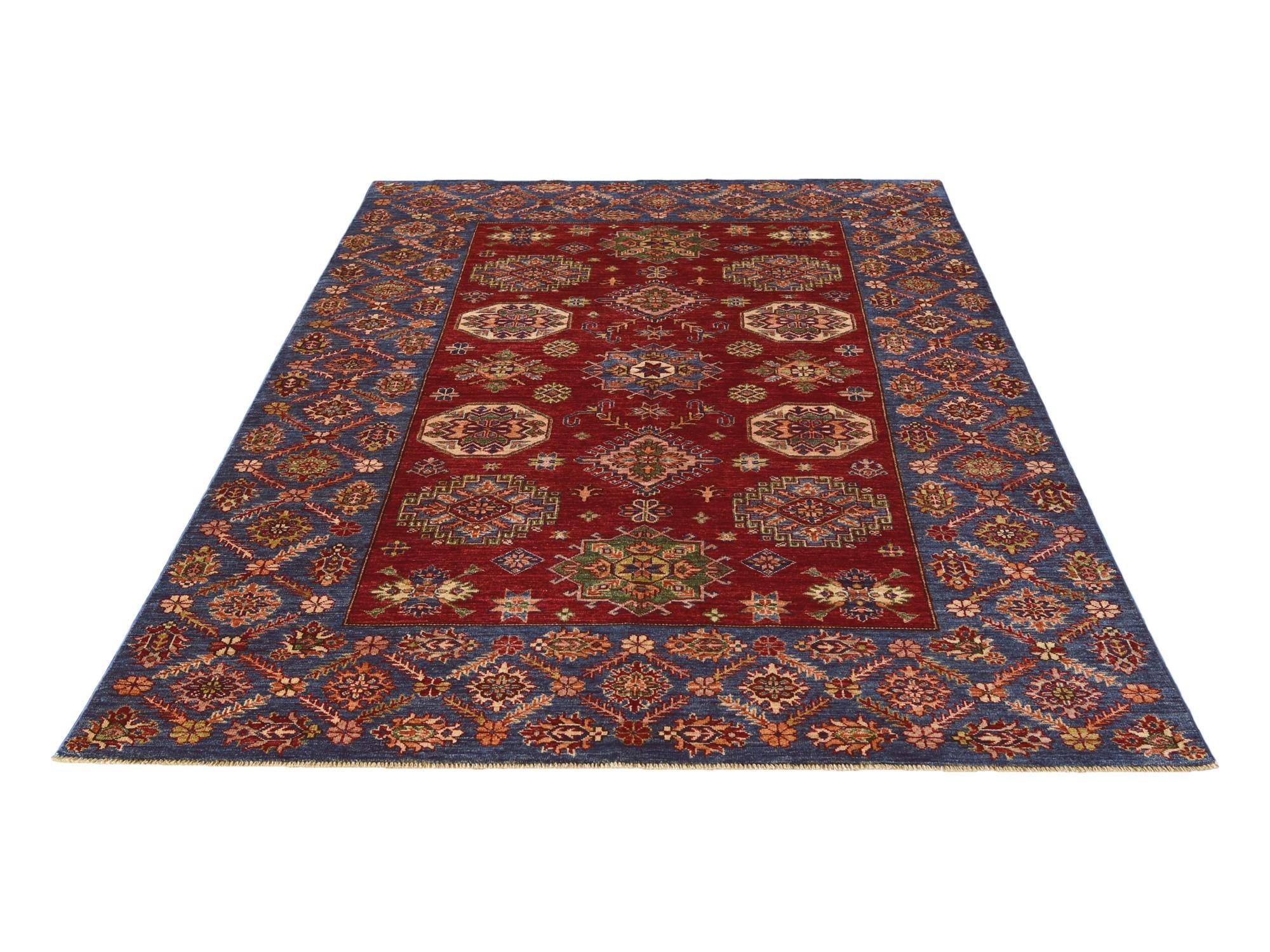 5' 10 x 8' 1 Hand Knotted Kazak Rug