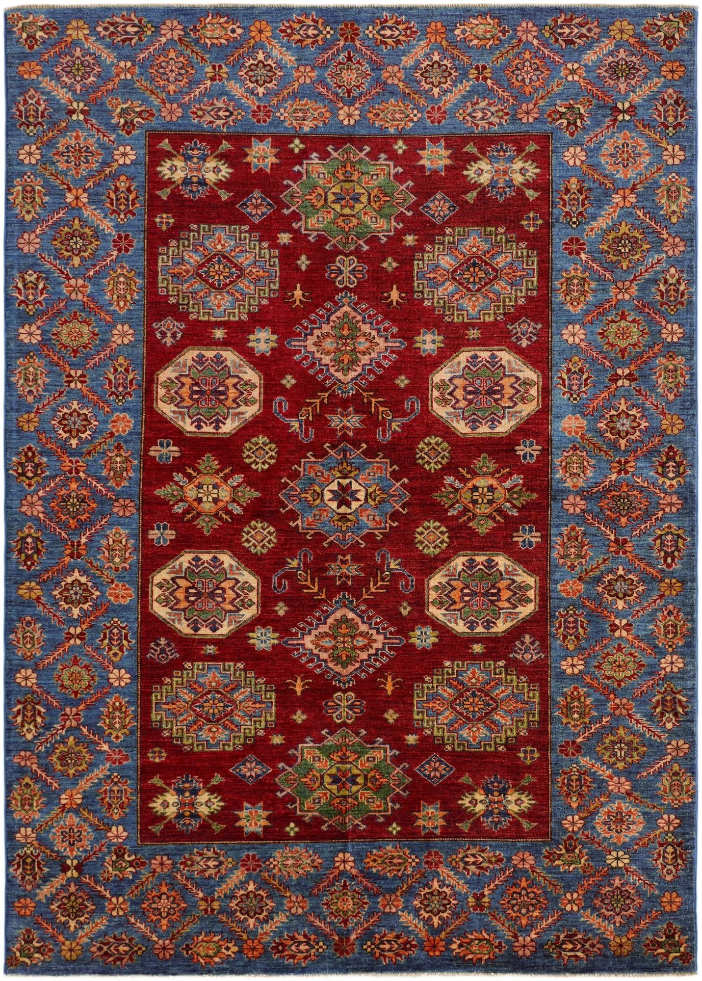 5' 10 x 8' 1 Hand Knotted Kazak Rug