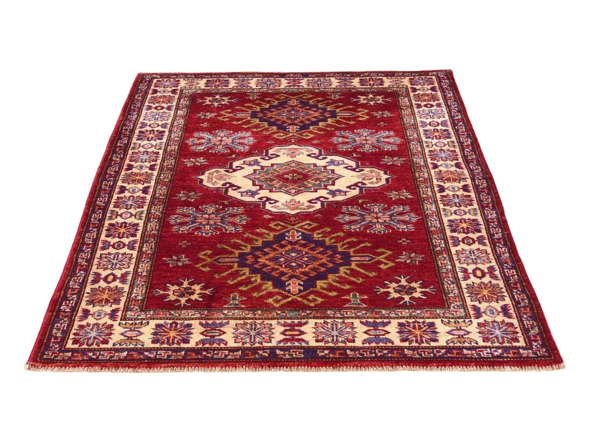 3' 5 x 4' 8 Hand Knotted Kazak Rug