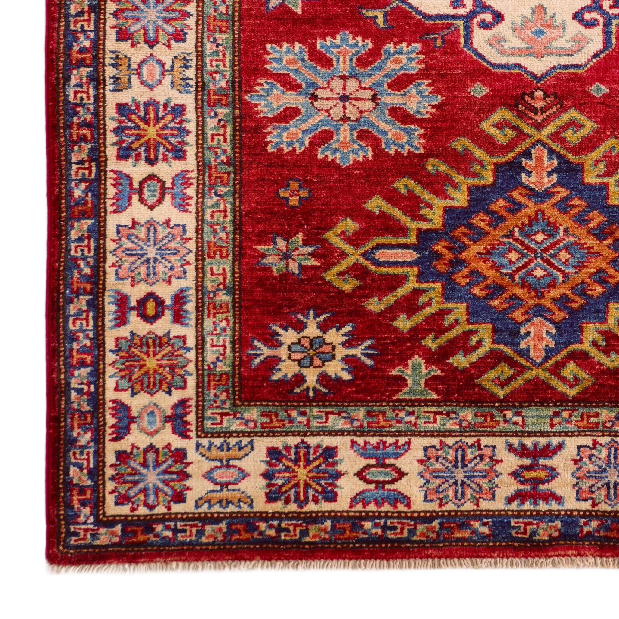 3' 5 x 4' 8 Hand Knotted Kazak Rug
