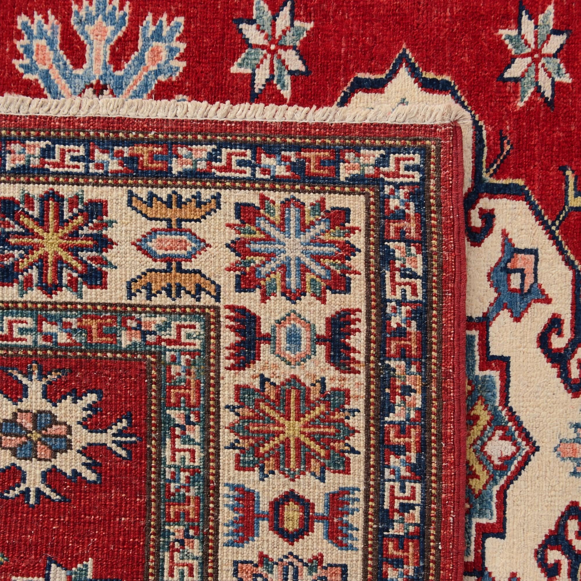 105cm x 140cm Hand Knotted Kazak Rug