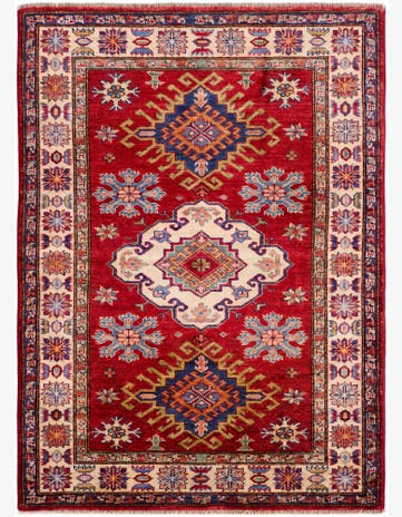 3' 5 x 4' 8 Hand Knotted Kazak Rug