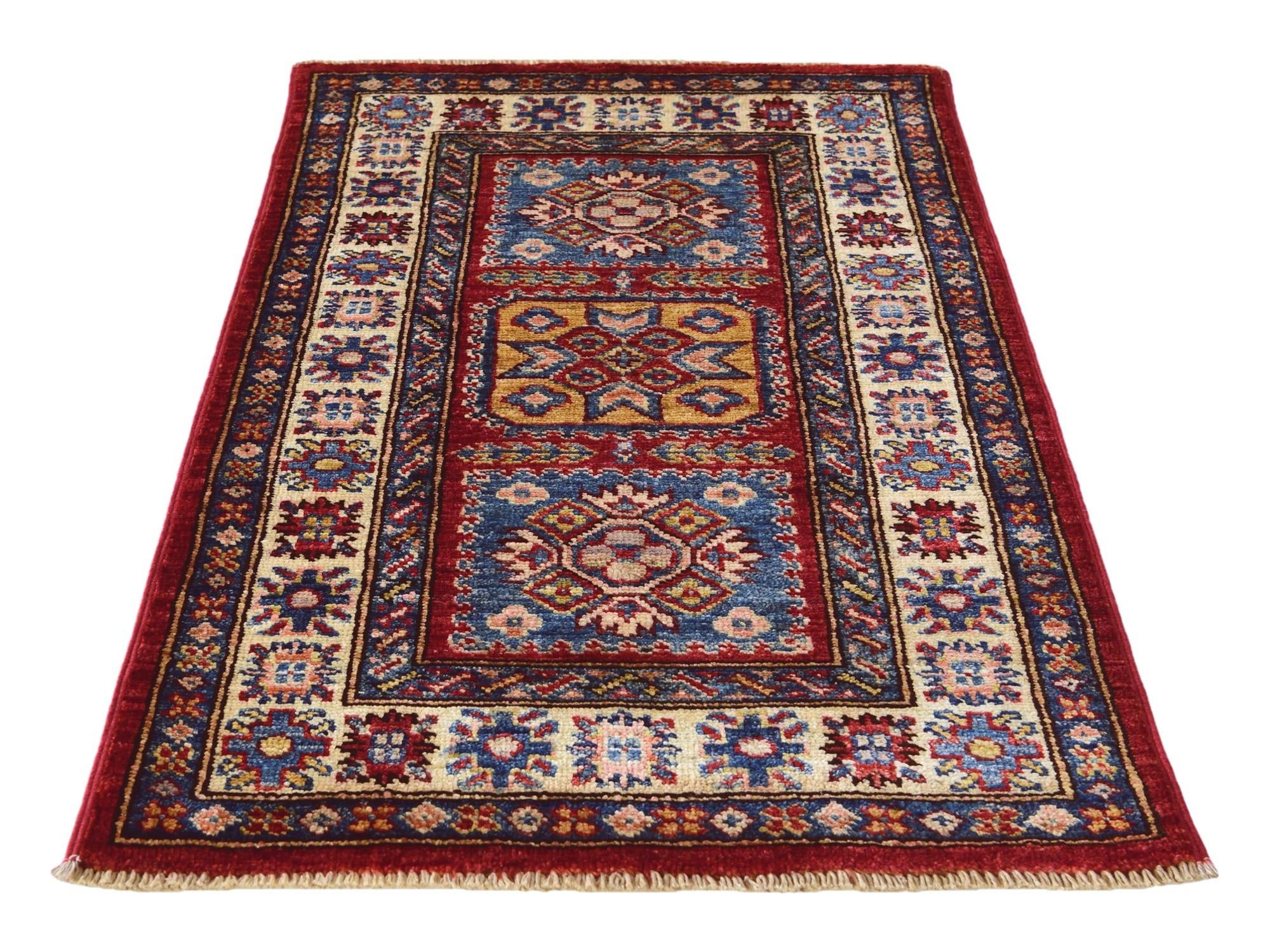 1' 11 x 3' 1 Hand Knotted Kazak Rug