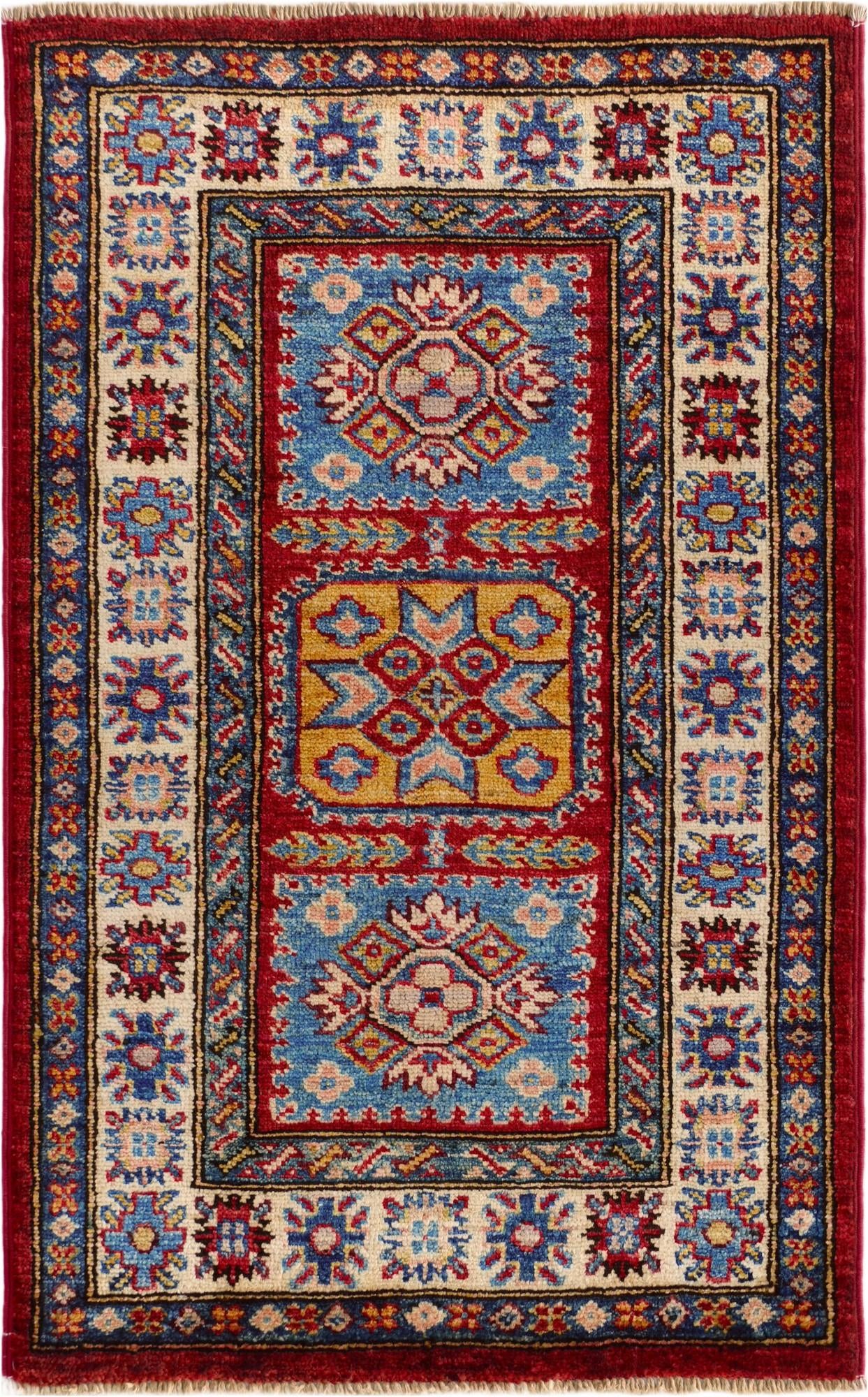 1' 11 x 3' 1 Hand Knotted Kazak Rug