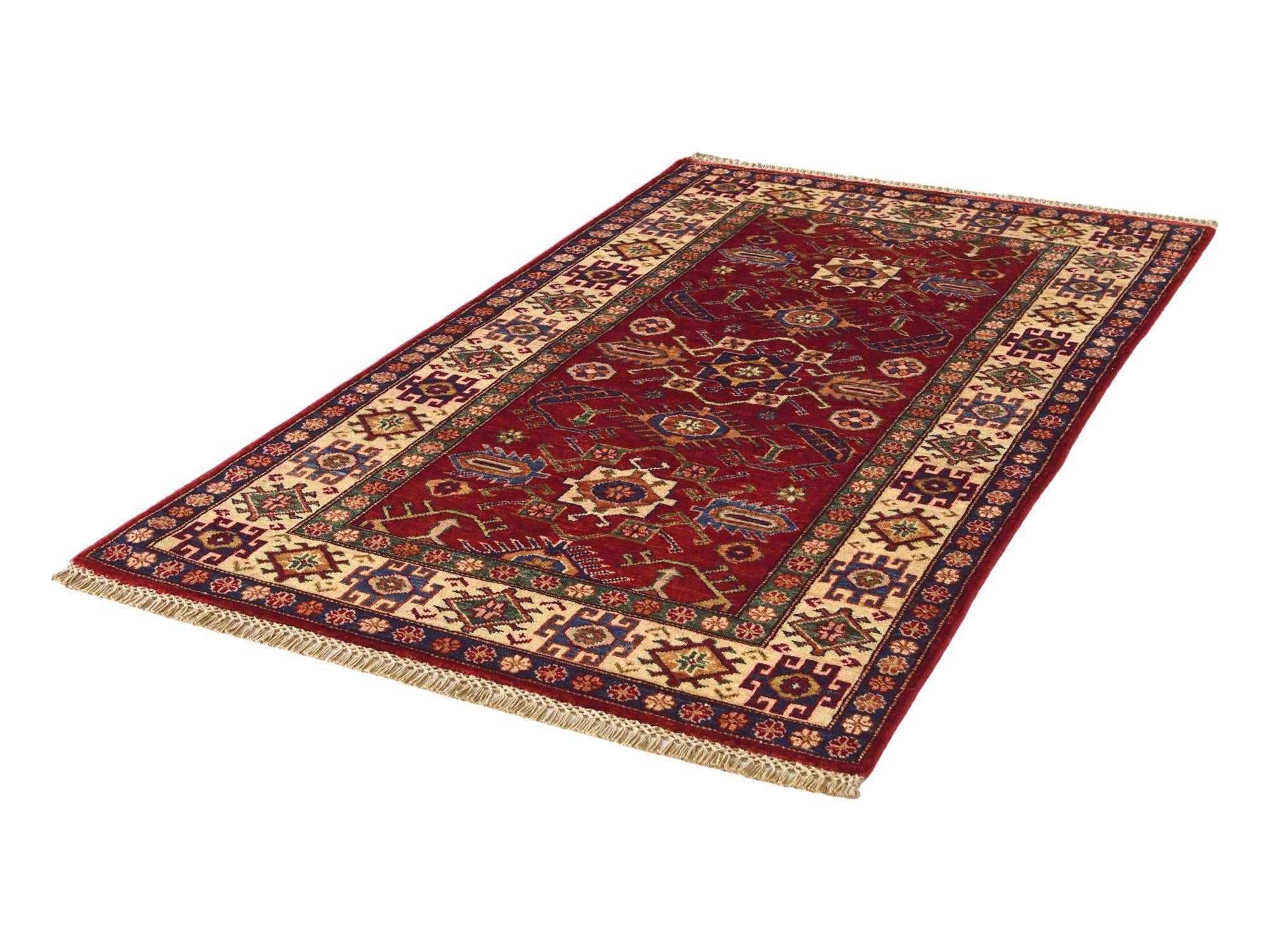 3' 3 x 5' 5 Hand Knotted Kazak Rug