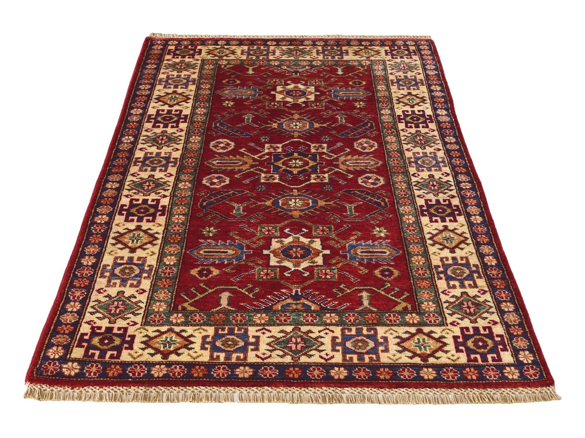 3' 3 x 5' 5 Hand Knotted Kazak Rug