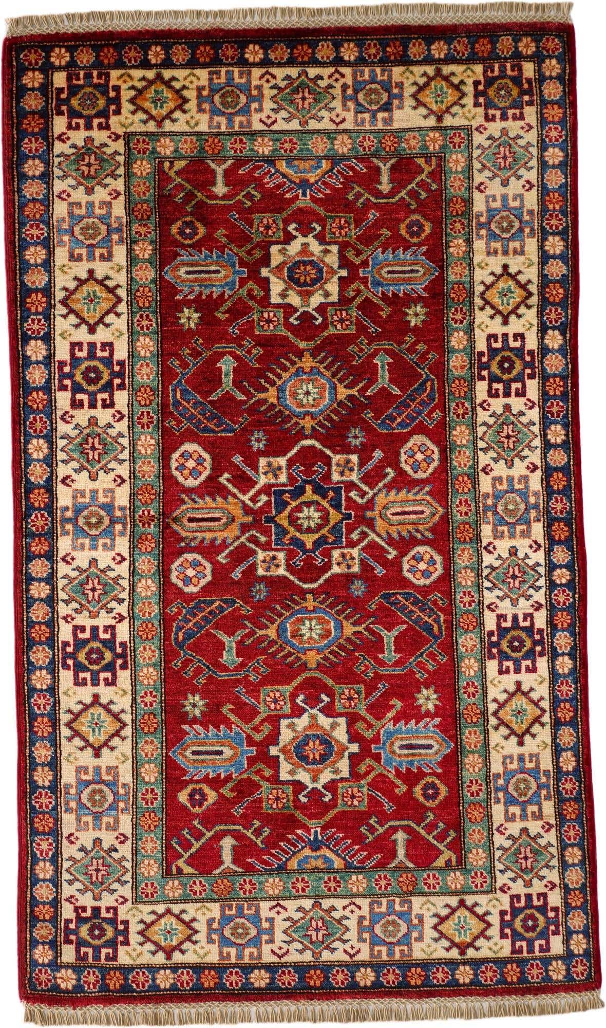 3' 3 x 5' 5 Hand Knotted Kazak Rug