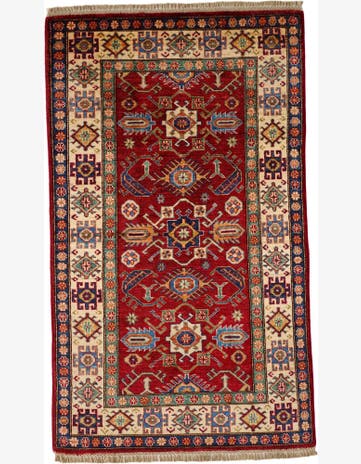 3' 3 x 5' 5 Hand Knotted Kazak Rug