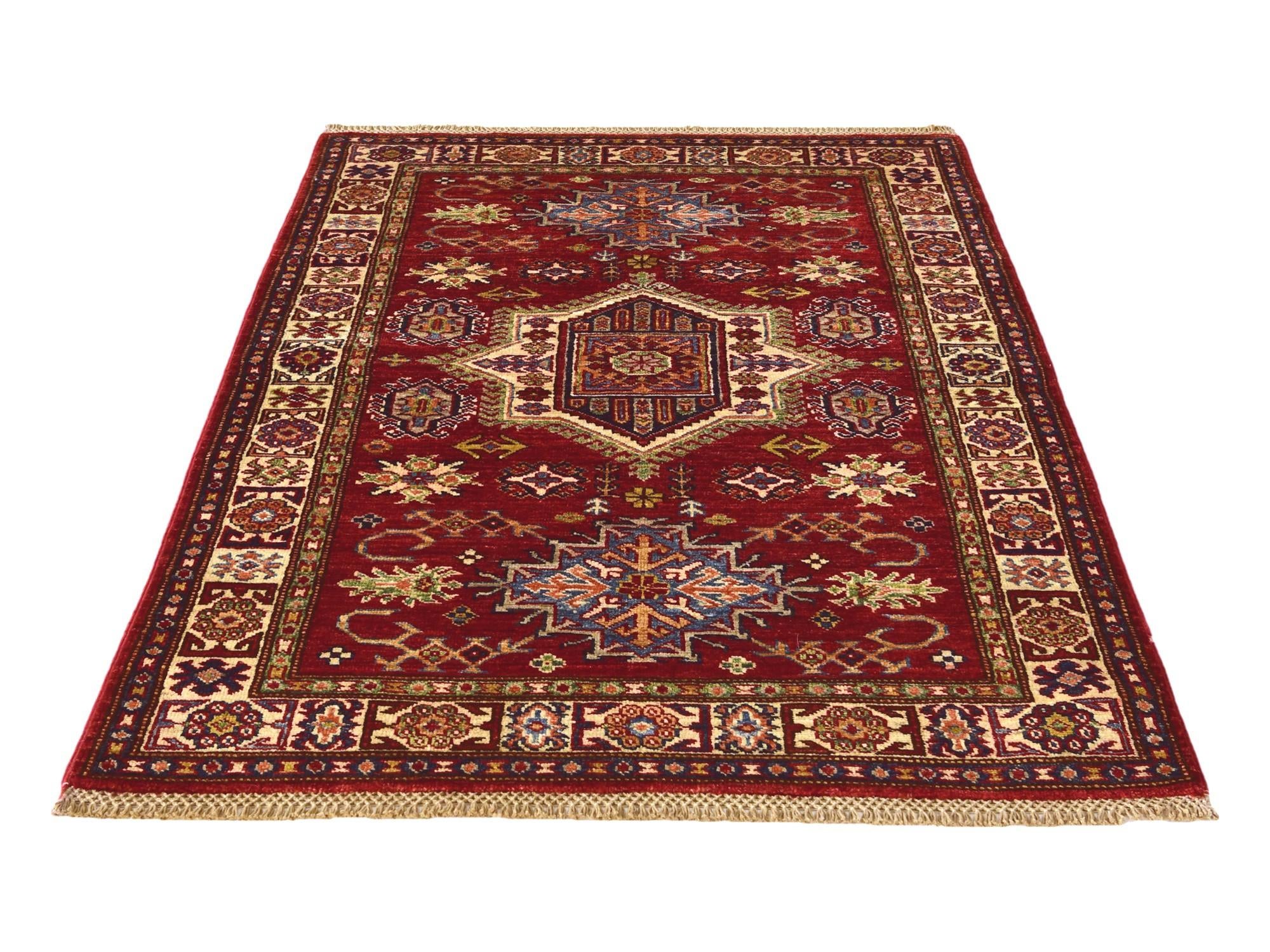 3' 4 x 5' 1 Hand Knotted Kazak Rug