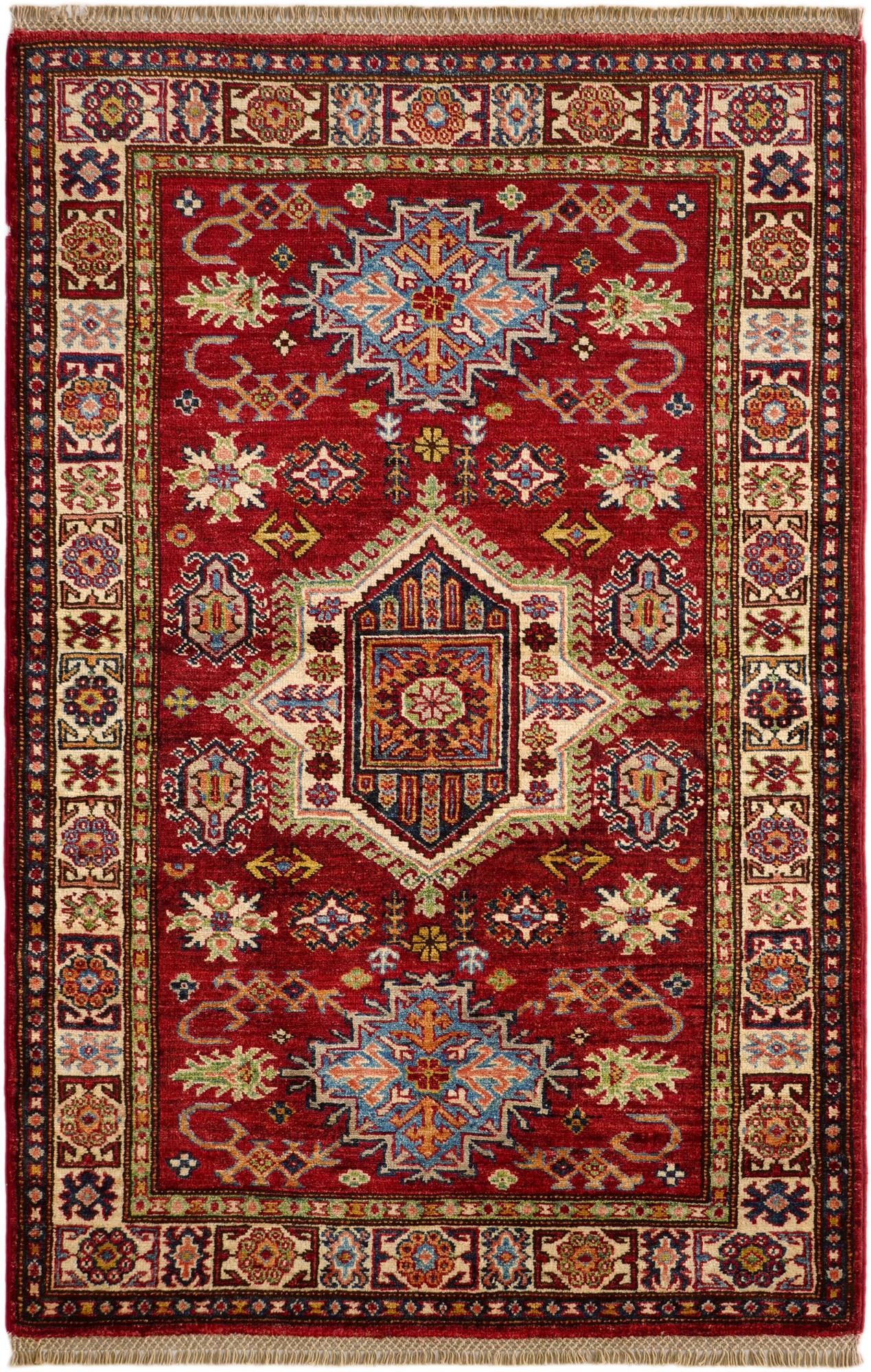 3' 4 x 5' 1 Hand Knotted Kazak Rug