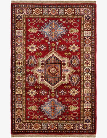 3' 4 x 5' 1 Hand Knotted Kazak Rug