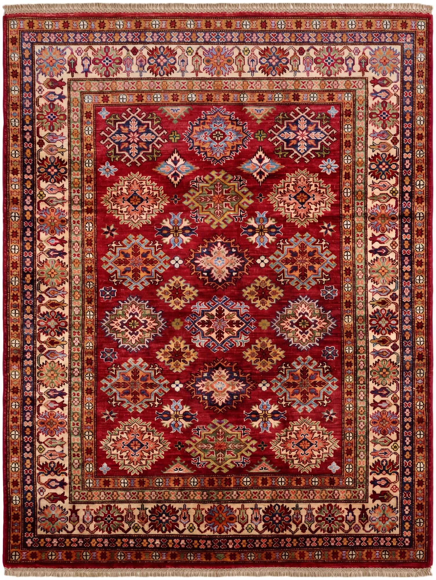4' 11 x 6' 5 Hand Knotted Kazak Rug