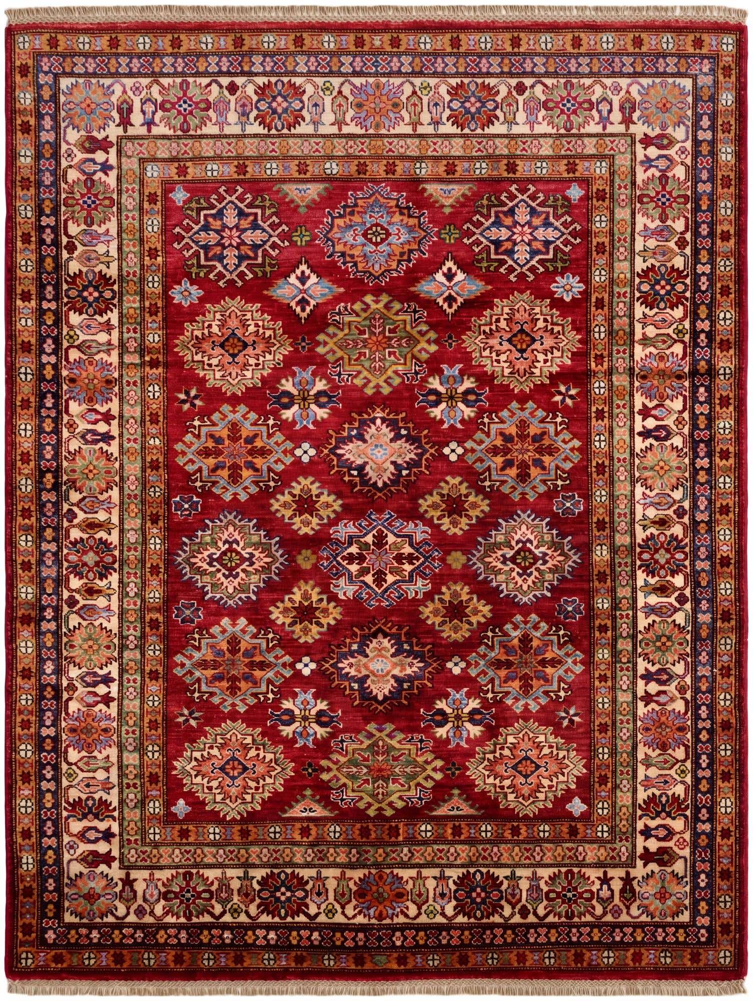 4' 11 x 6' 5 Hand Knotted Kazak Rug