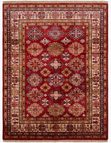 4' 11 x 6' 5 Hand Knotted Kazak Rug
