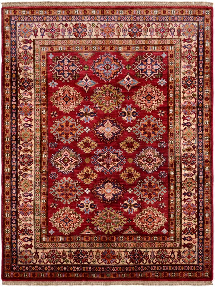 4' 11 x 6' 5 Hand Knotted Kazak Rug