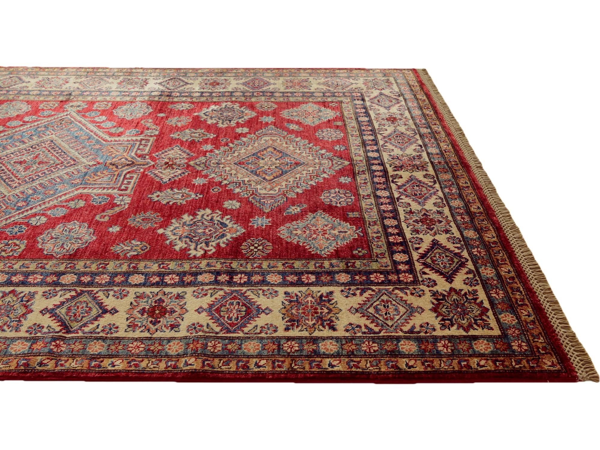 5' 7 x 7' 8 Hand Knotted Kazak Rug
