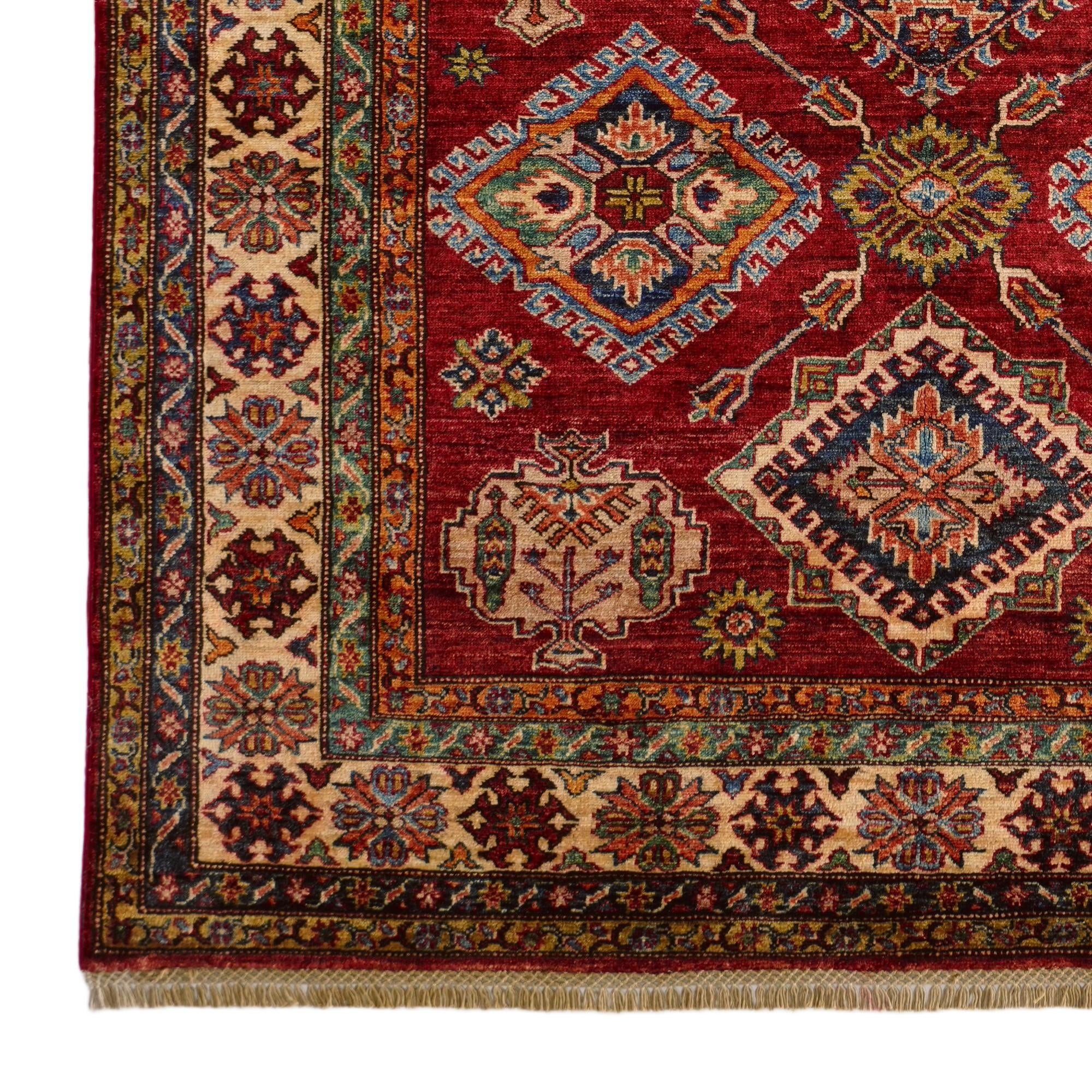 5' 6 x 8' 3 Hand Knotted Kazak Rug