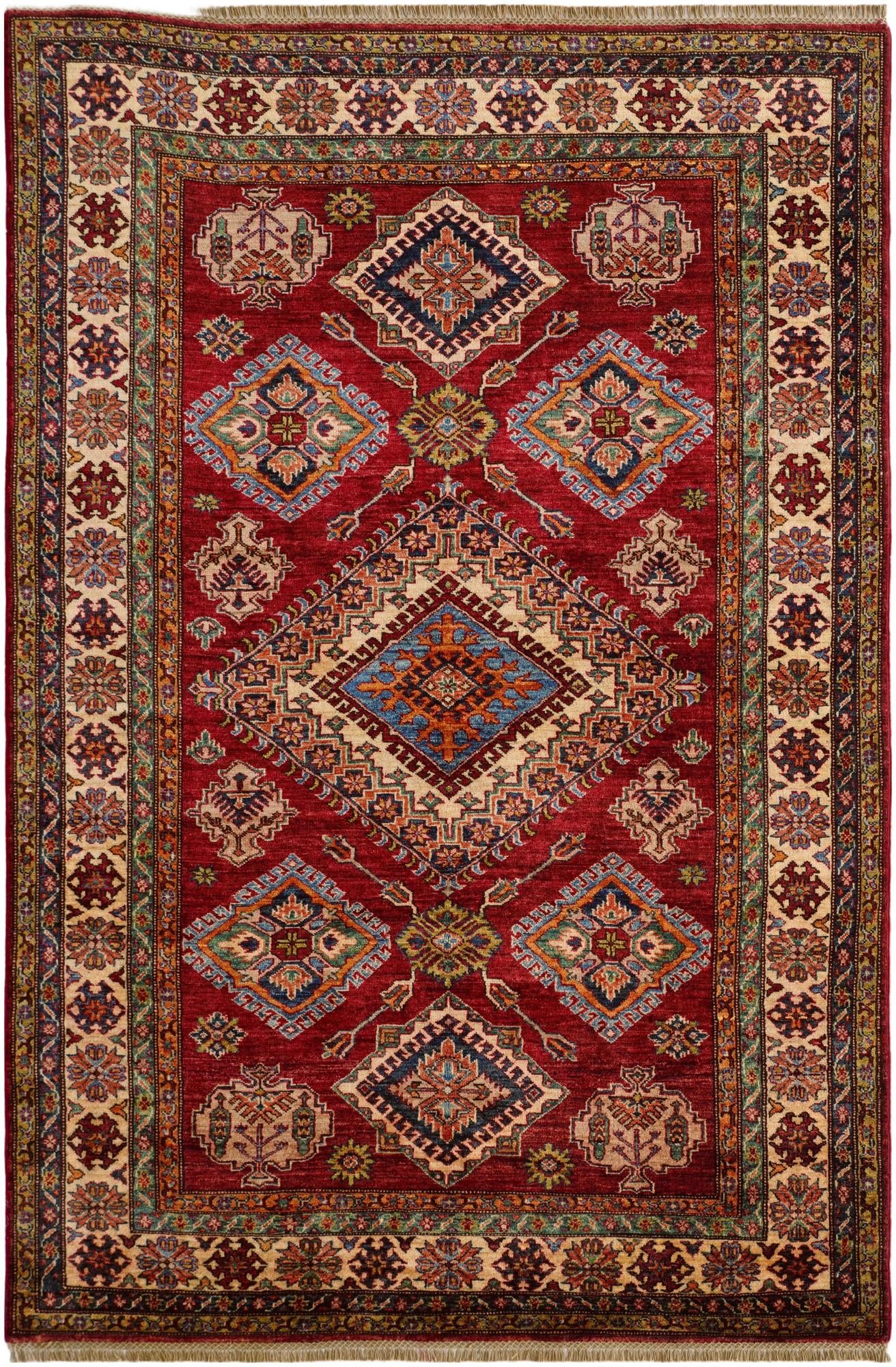 5' 6 x 8' 3 Hand Knotted Kazak Rug