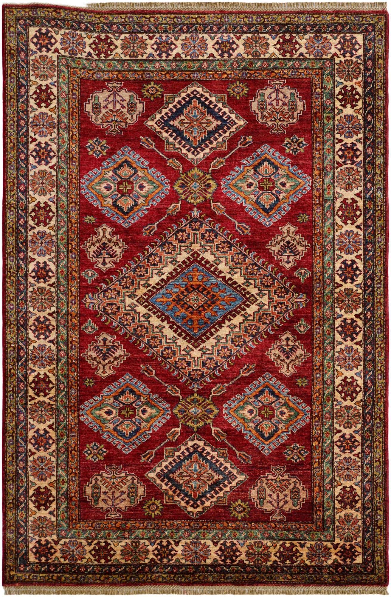 5' 6 x 8' 3 Hand Knotted Kazak Rug