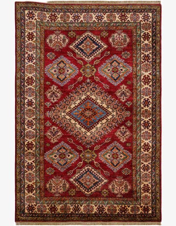5' 6 x 8' 3 Hand Knotted Kazak Rug