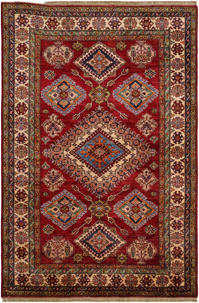 5' 6 x 8' 3 Hand Knotted Kazak Rug
