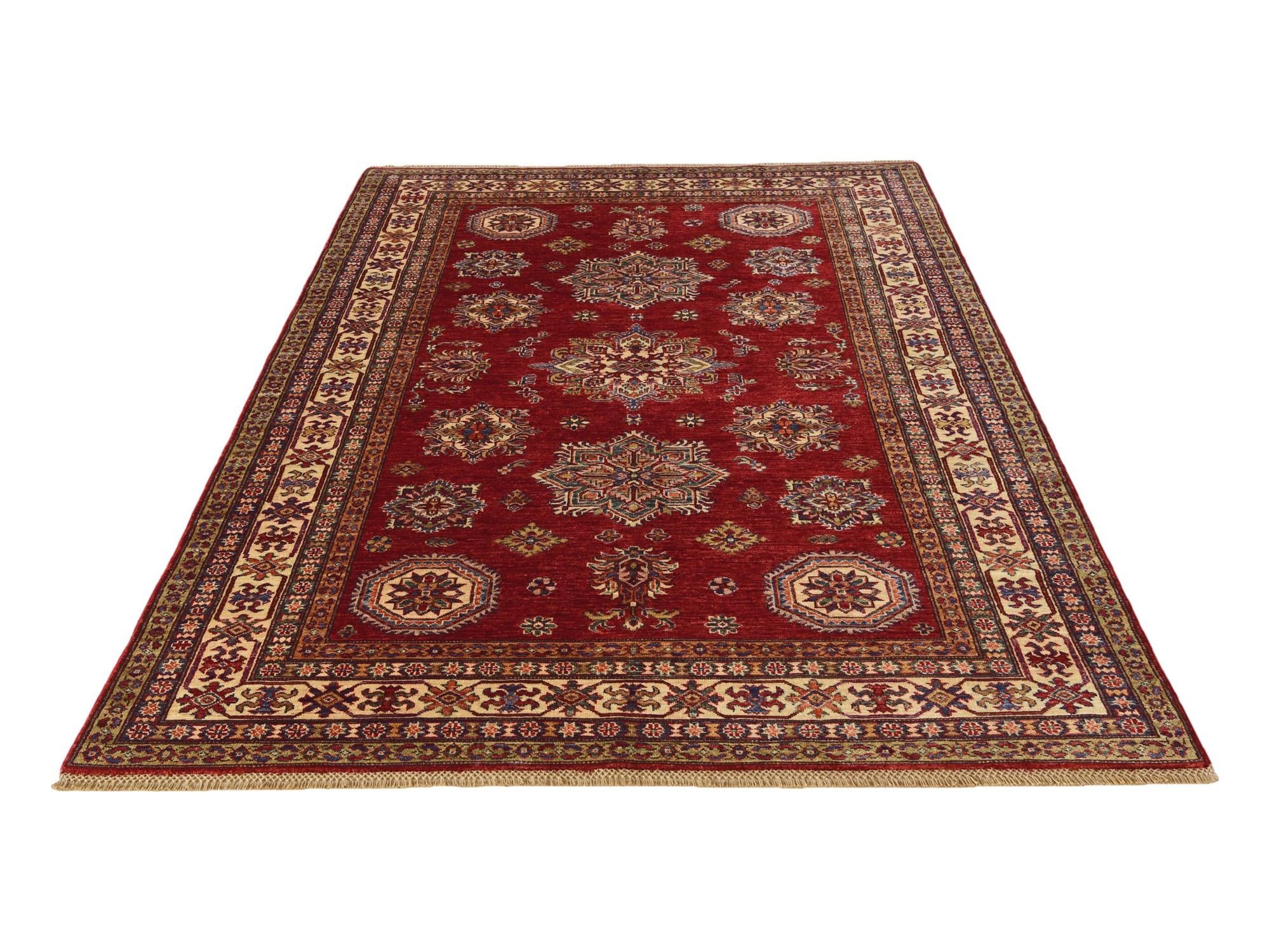 5' 7 x 8' 5 Hand Knotted Kazak Rug