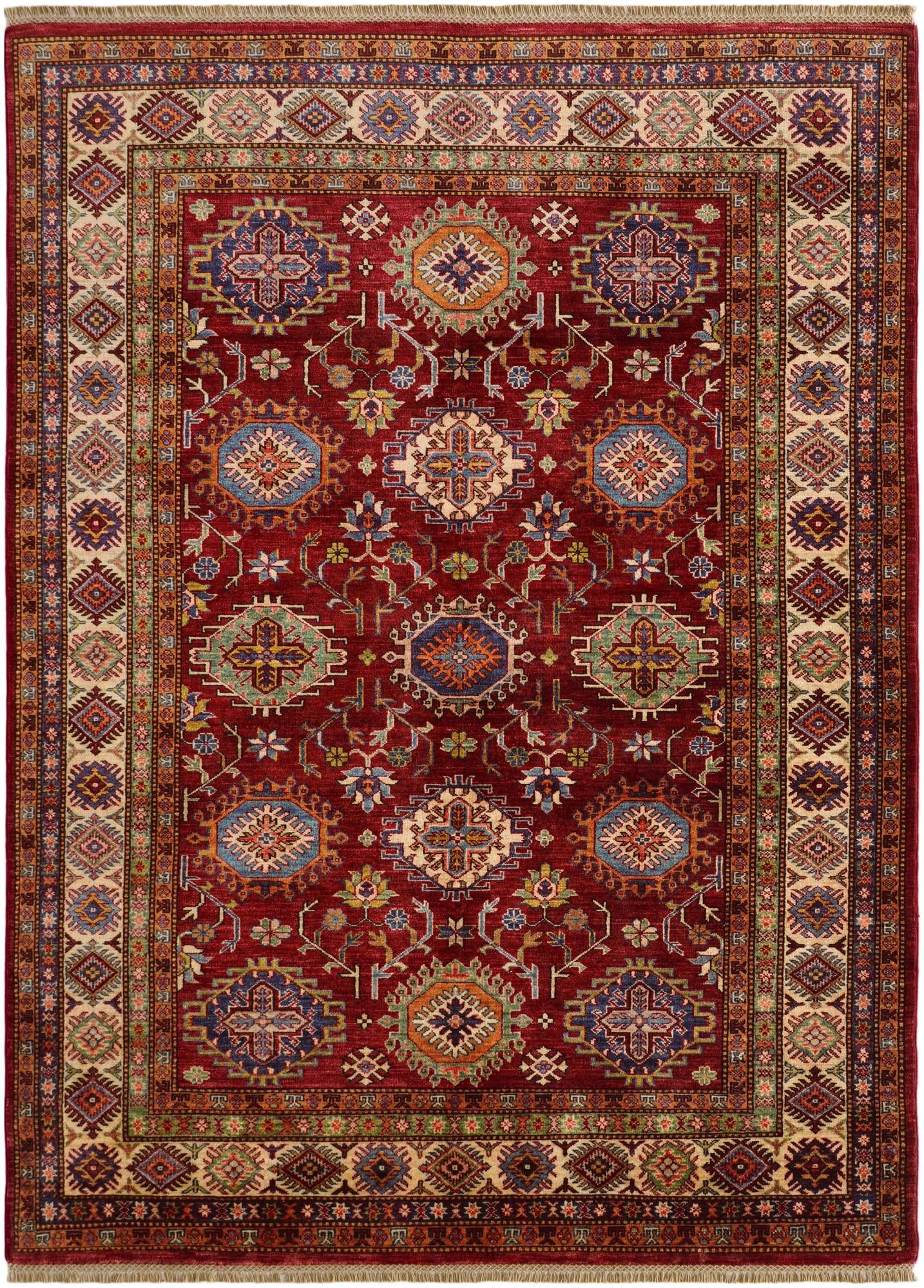 5' 10 x 8' Hand Knotted Kazak Rug
