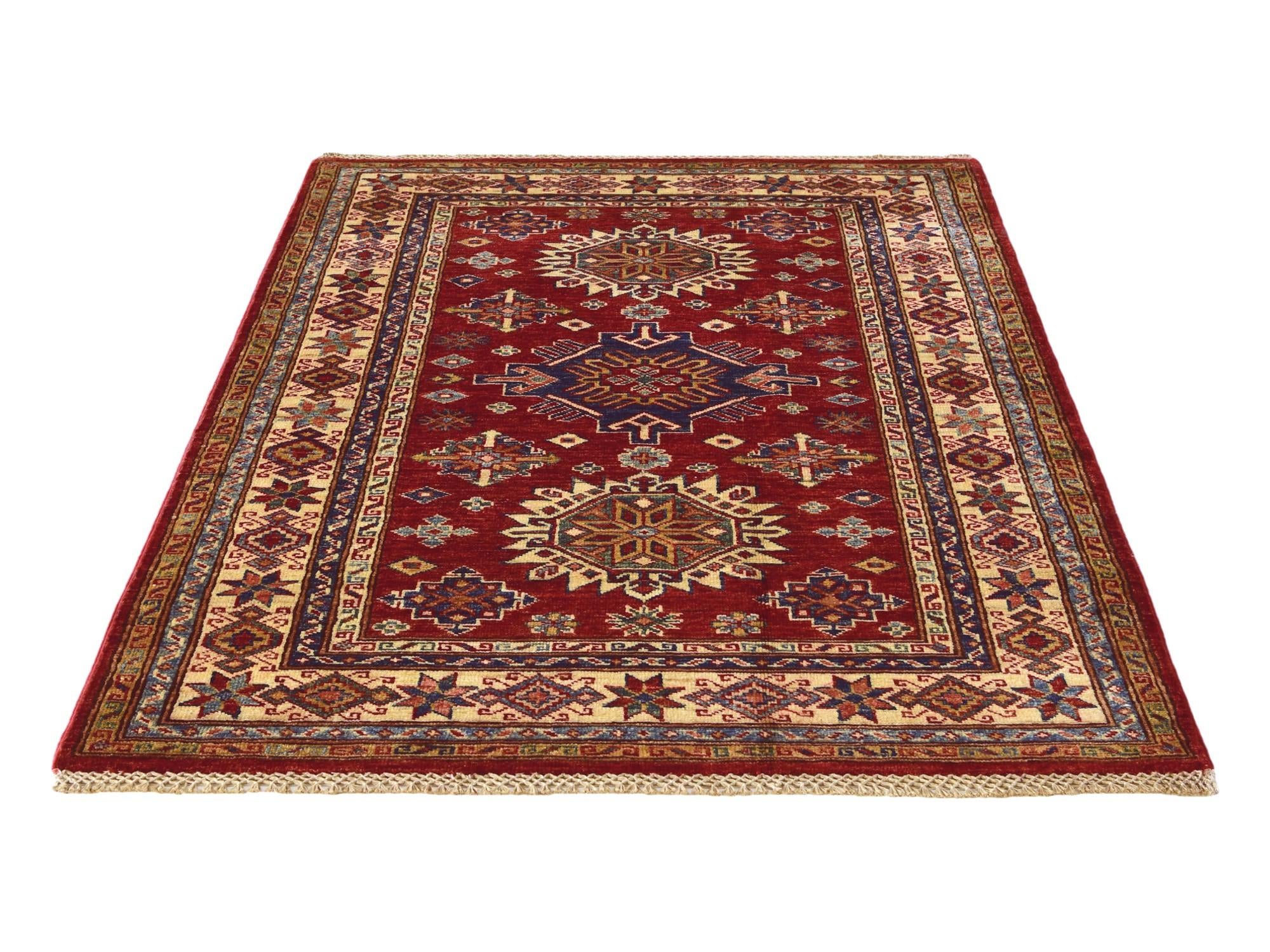 3' 7 x 5' 1 Hand Knotted Kazak Rug