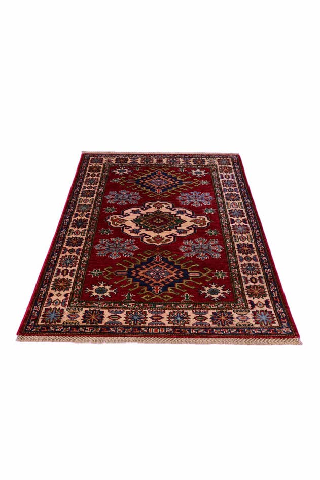 Detail image of 3' 2 x 4' 11 Hand Knotted Kazak Rug
