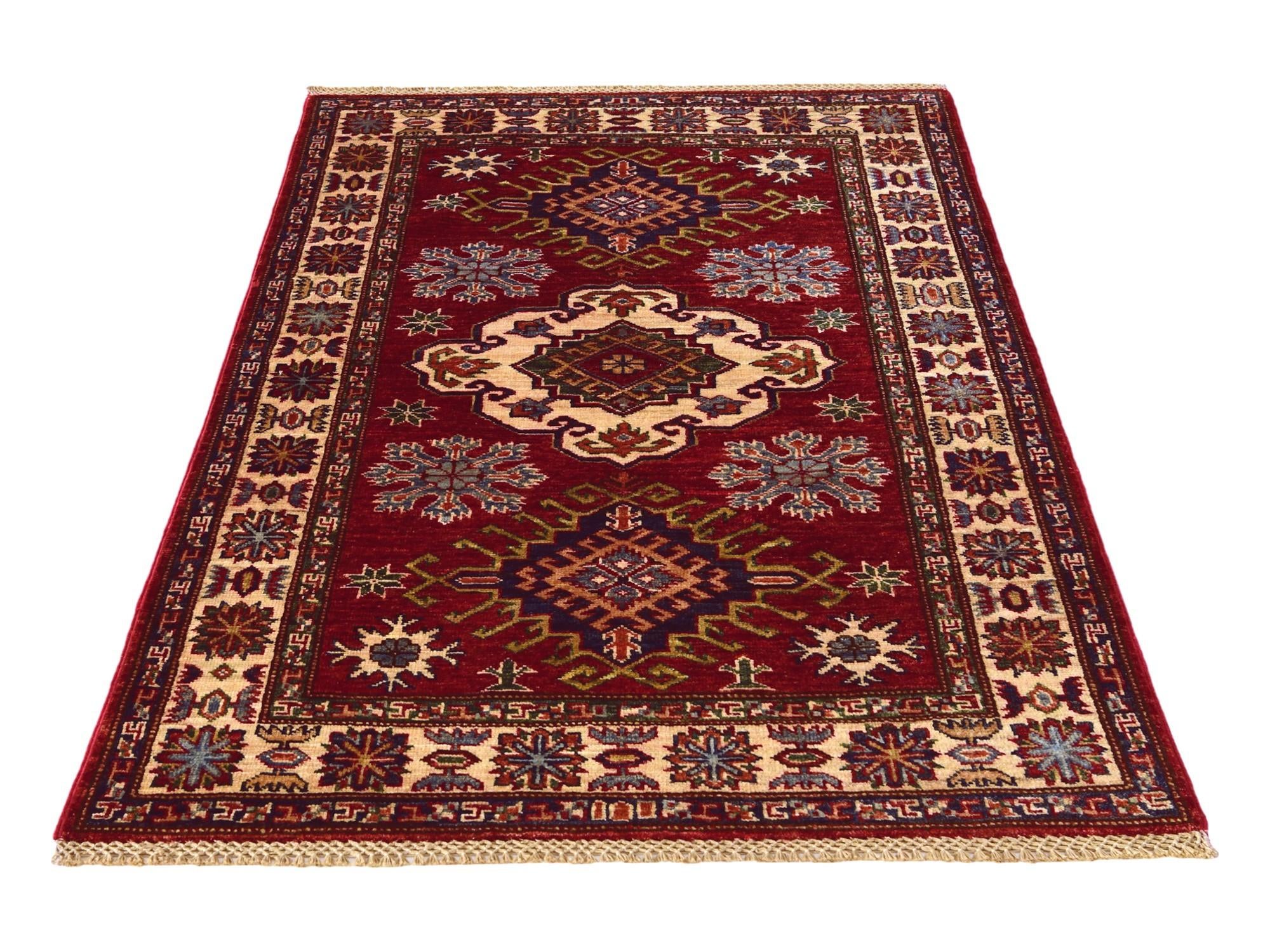 3' 2 x 4' 11 Hand Knotted Kazak Rug