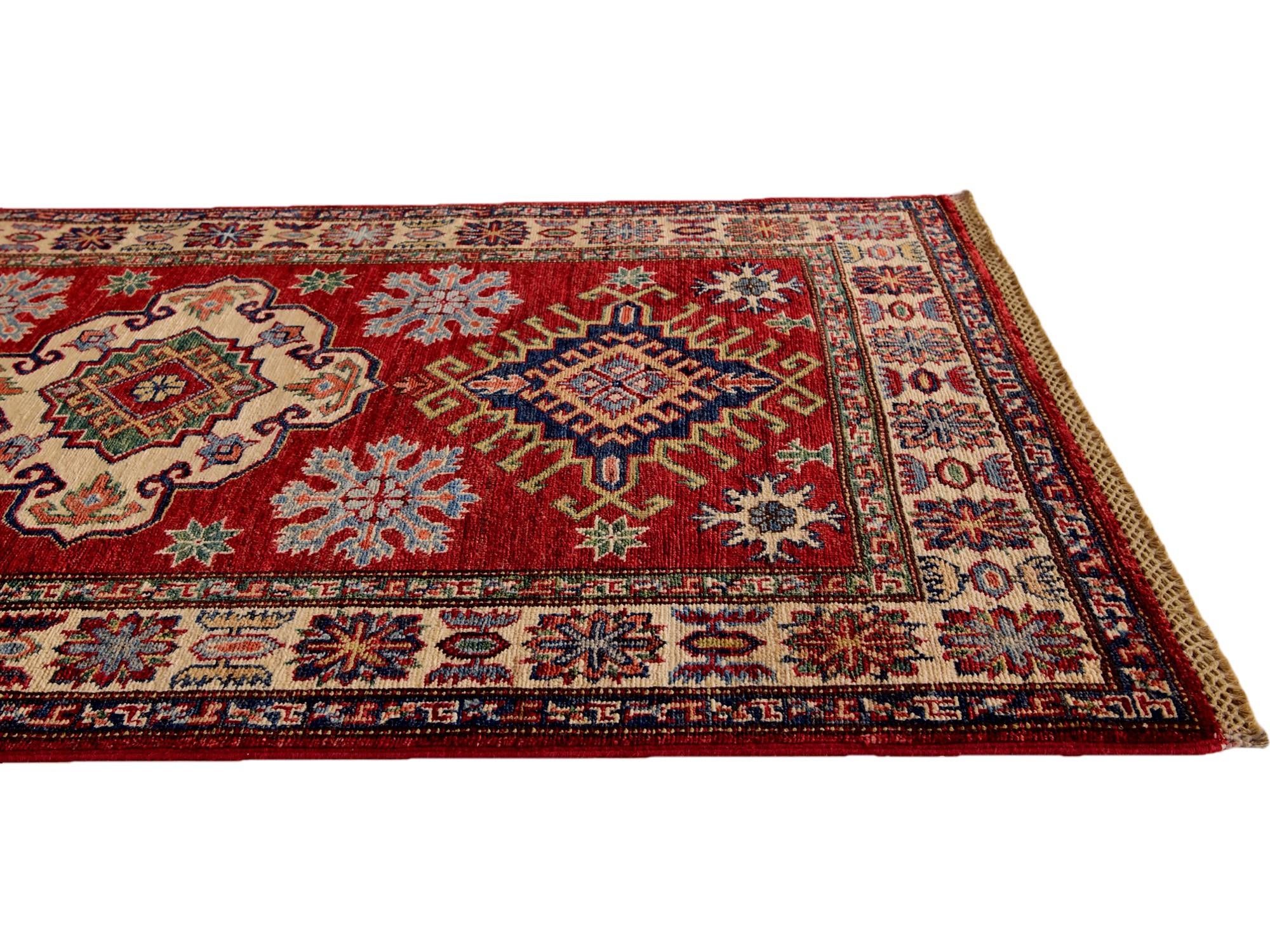 3' 2 x 4' 11 Hand Knotted Kazak Rug