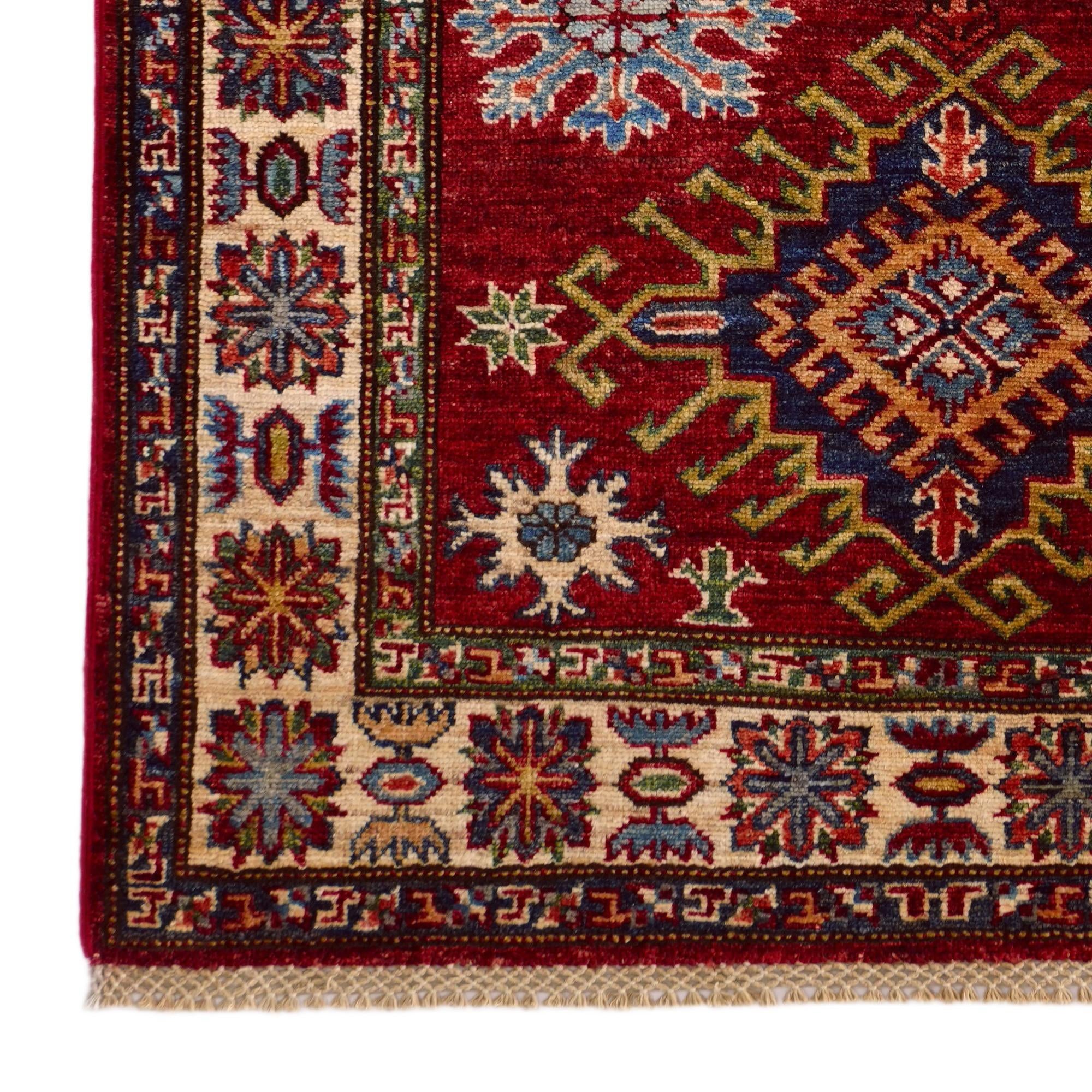 3' 2 x 4' 11 Hand Knotted Kazak Rug