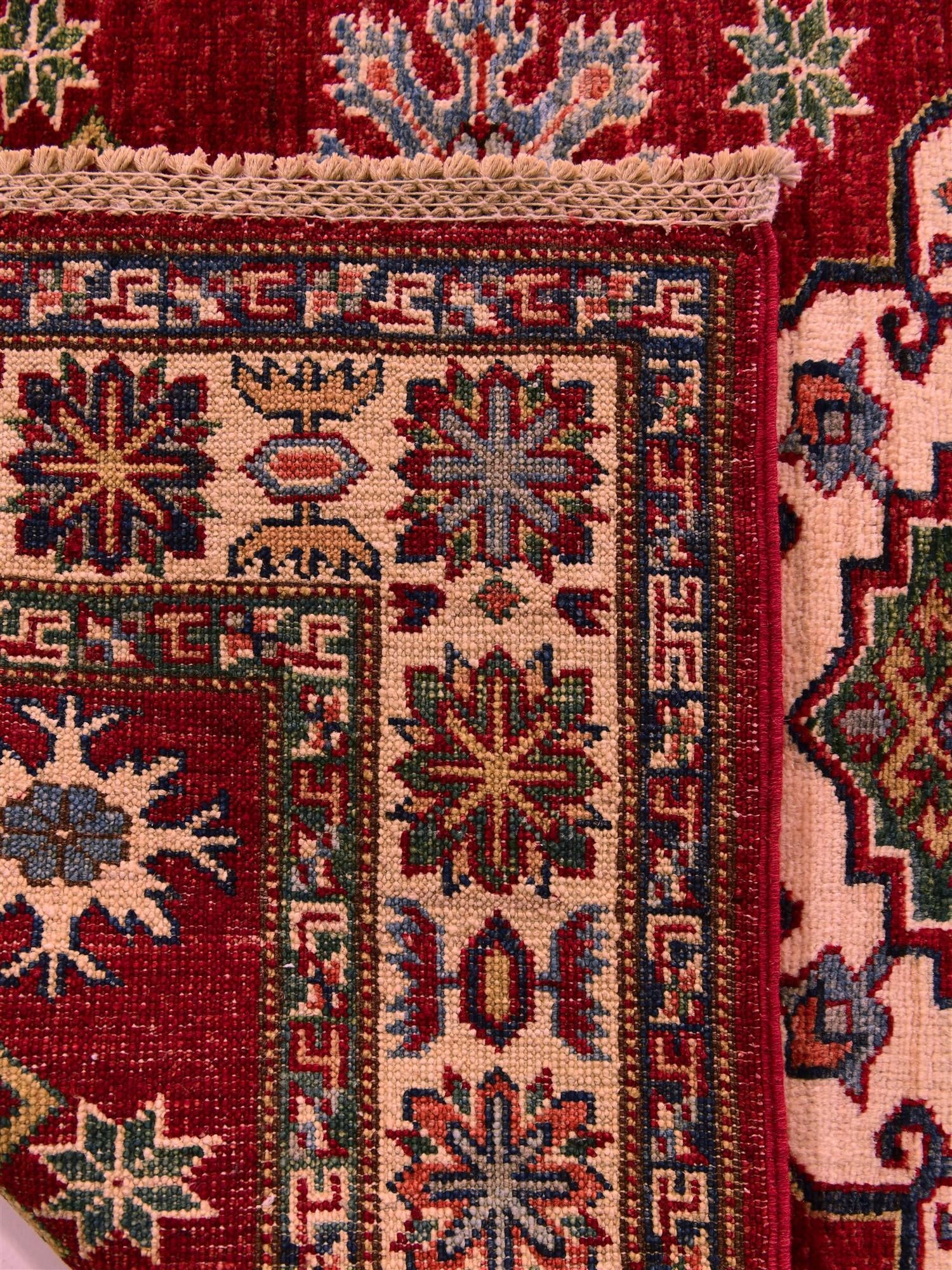 Detail image 12 of 12: 3' 2 x 4' 11 Hand Knotted Kazak Rug